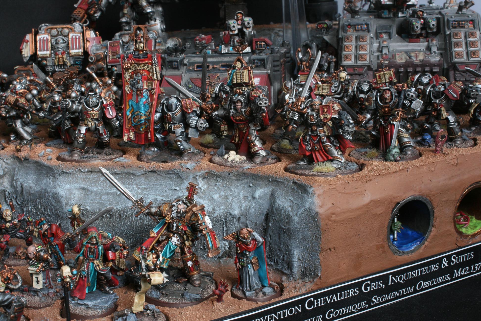 Arkaal, Display, Dreadknigh, Dreadnought, Forge, Grey, Hector, Henchmen, Inquisitor, Knights, Land, Librarian, Lok, Raider, Raven, Rex, Rhino, Solomon, Stern, Storm, Tray, World