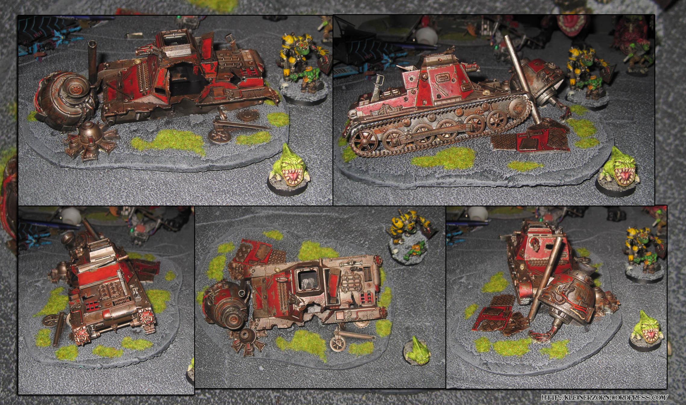 Destroyed grot tank terrain