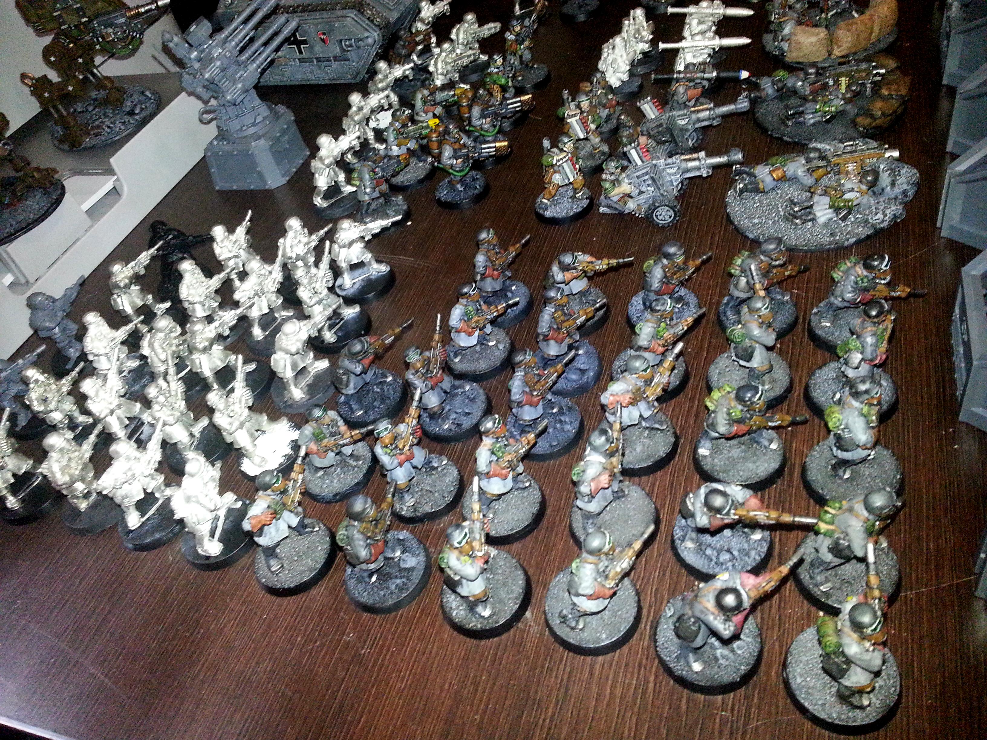 Imperial Guard, Imperial Guardsmen, Pig Iron, Plastic Cadian, Shoulder Pads Removed, Steel Legion