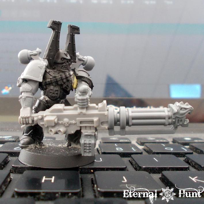 Autocannon, Chaos, Chaos Space Marines, Conversion, Havoc, Khorne, Kitbash, Teeth Of Khorne, Warhammer 40,000, Work In Progress, World Eaters
