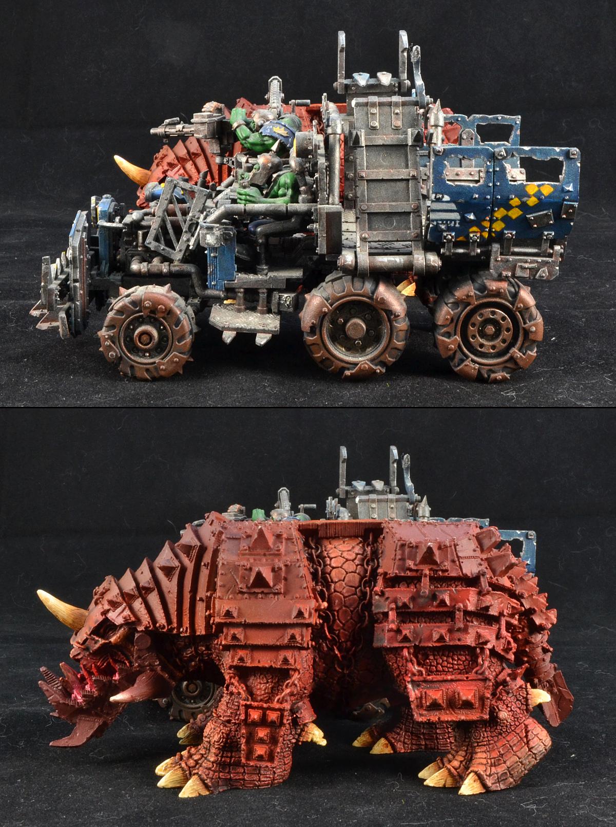 Big Squiggoth, Orks, Size Comparison, Squiggoth, Warhammer 40,000