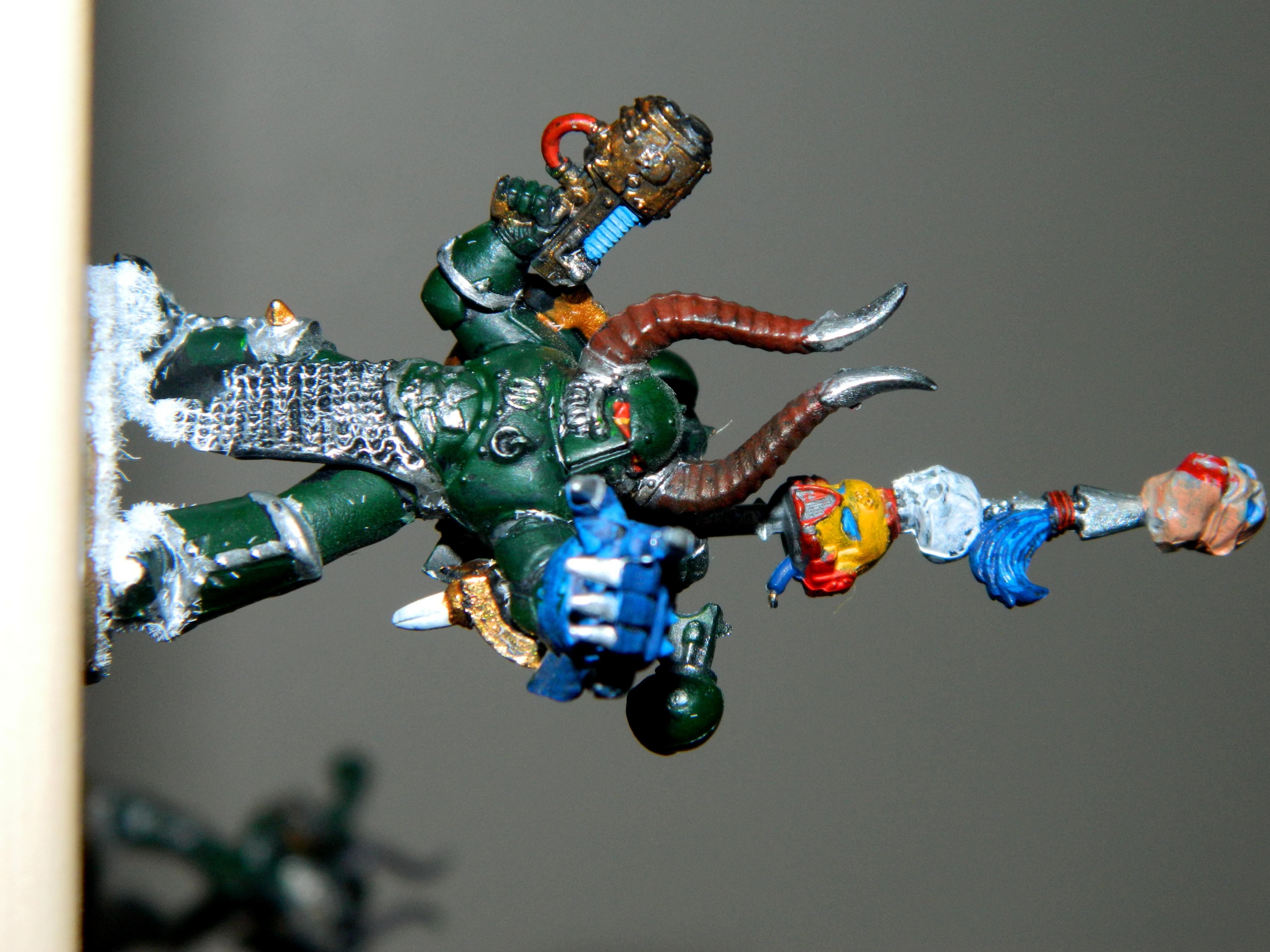 Alpha, Champion, Chaos Space Marines, Conversion, Dakka Dakka, Heads, Snow, Squad, Totem