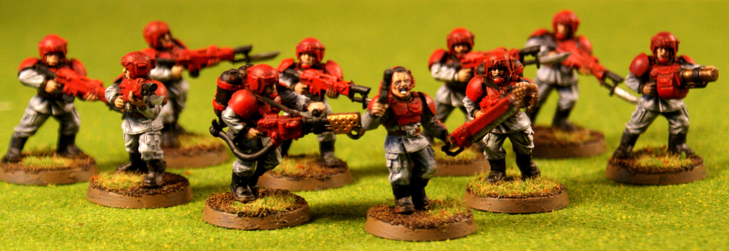 Fully Painted, Guard, Imperial Guard, Infantry, Painted, Painting, Parking Lot, Tank, Veteran Squad