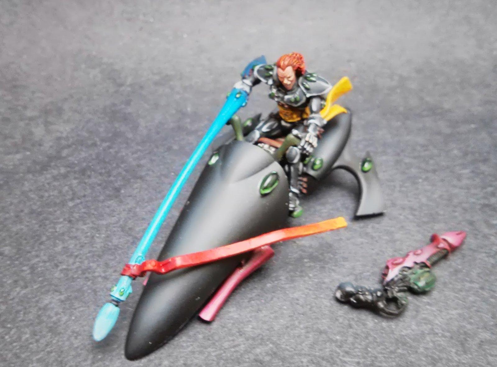 Autarch Solitaire on jetbike with laser lance and fusion gun