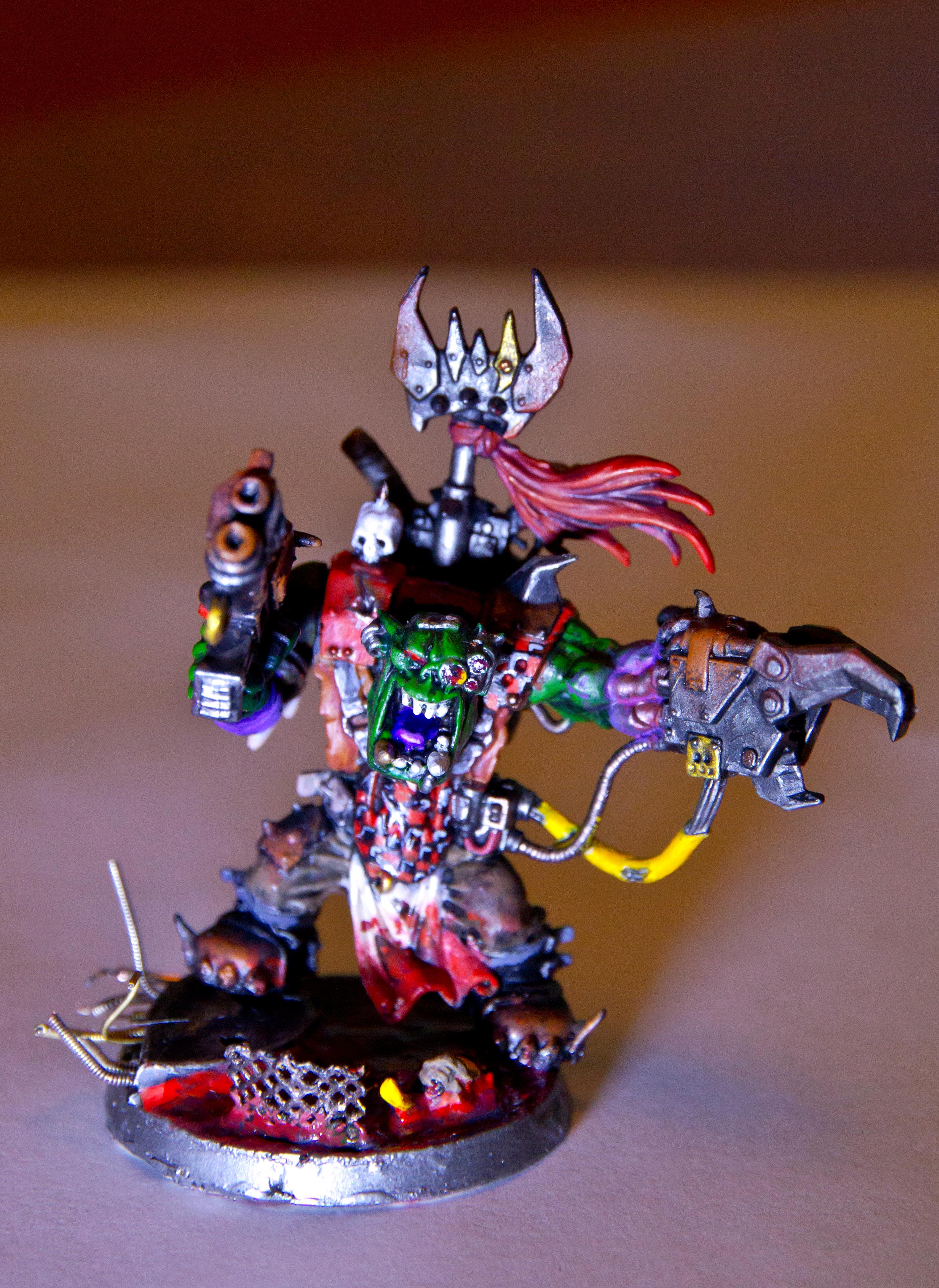 Blood Pool, Checkers, Orks, Rust Effect, Warboss, Warhammer 40,000, Warhammer Fantasy