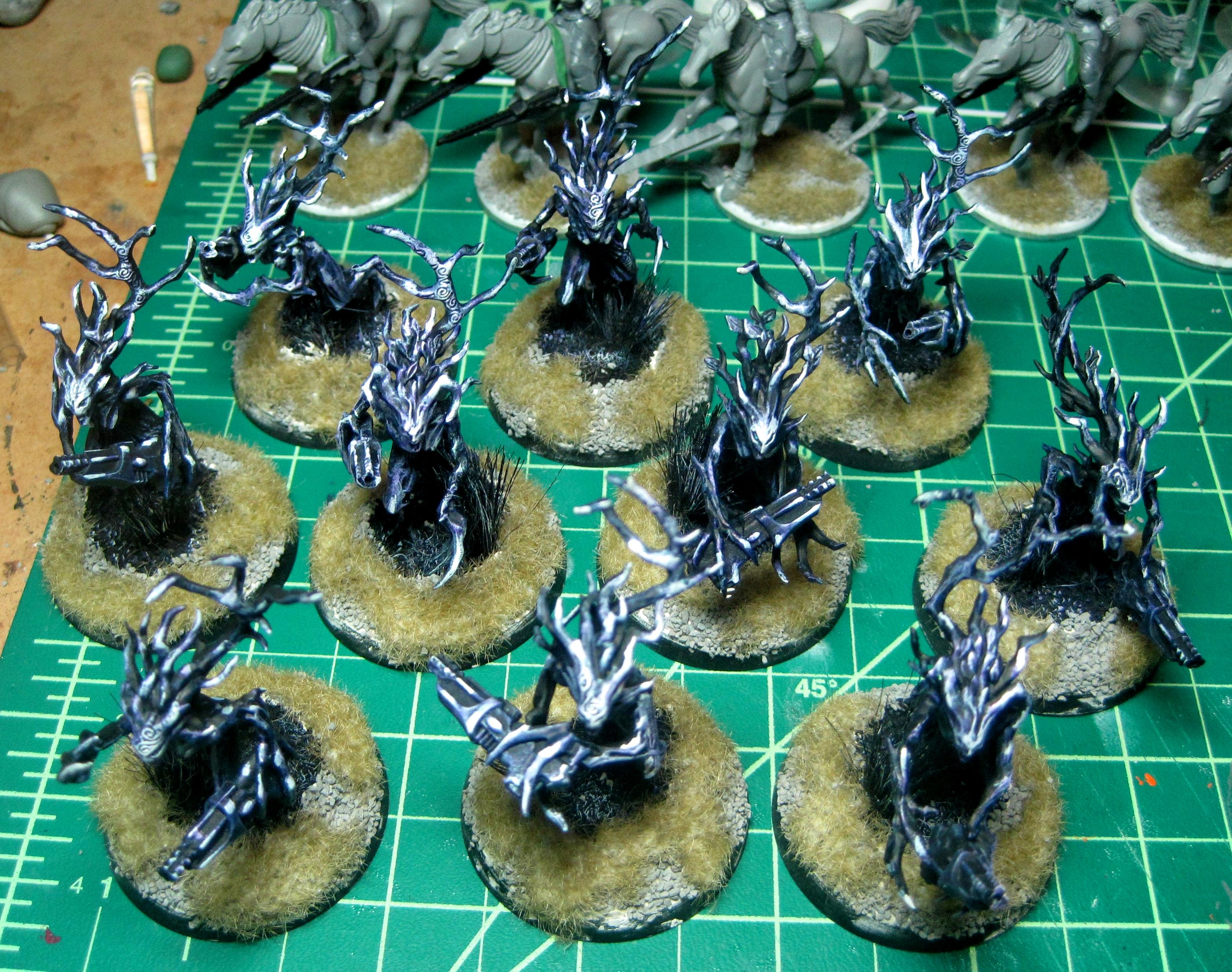 Eldar, Exodites, Monochrome, Warhammer 40,000, Wood Eldar, Wraithguard