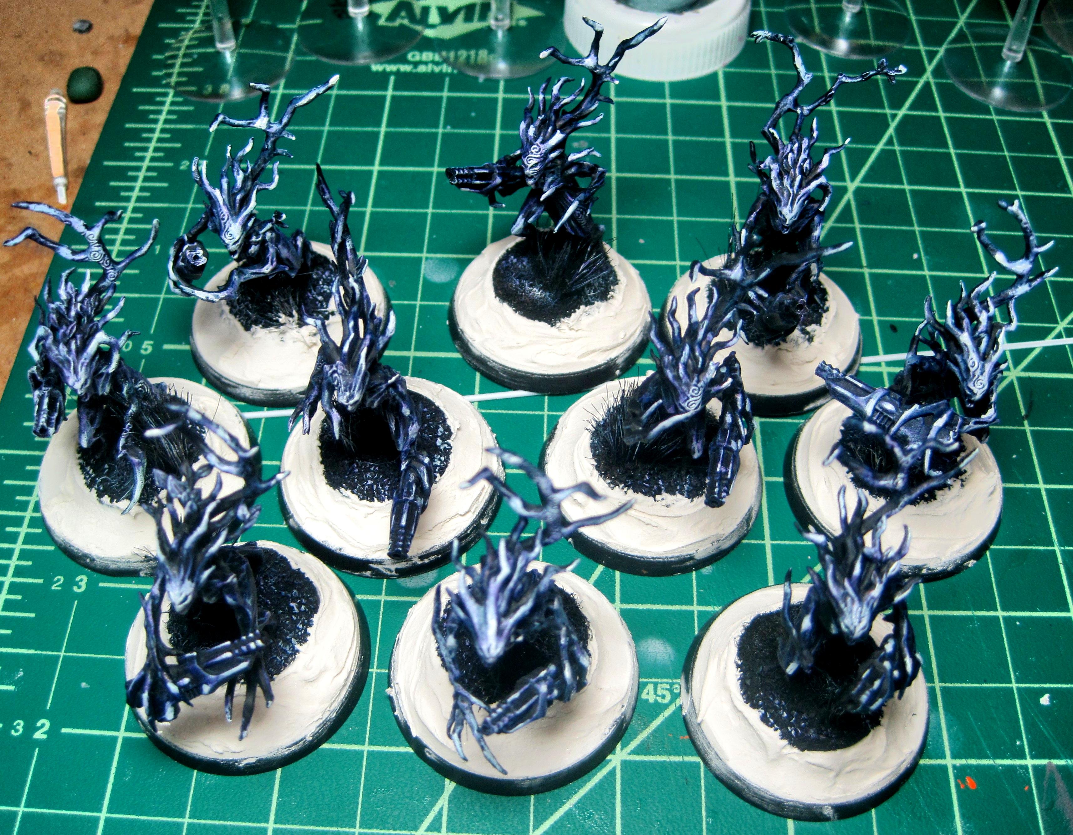 Eldar, Exodites, Monochrome, Warhammer 40,000, Wood Eldar, Wraithguard