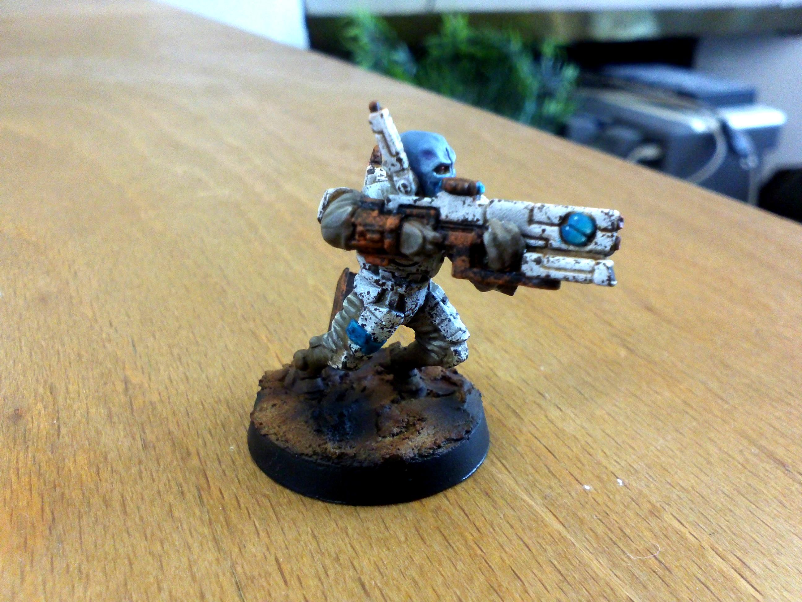 Airbrush, Tau, Warhammer 40,000, Weathered