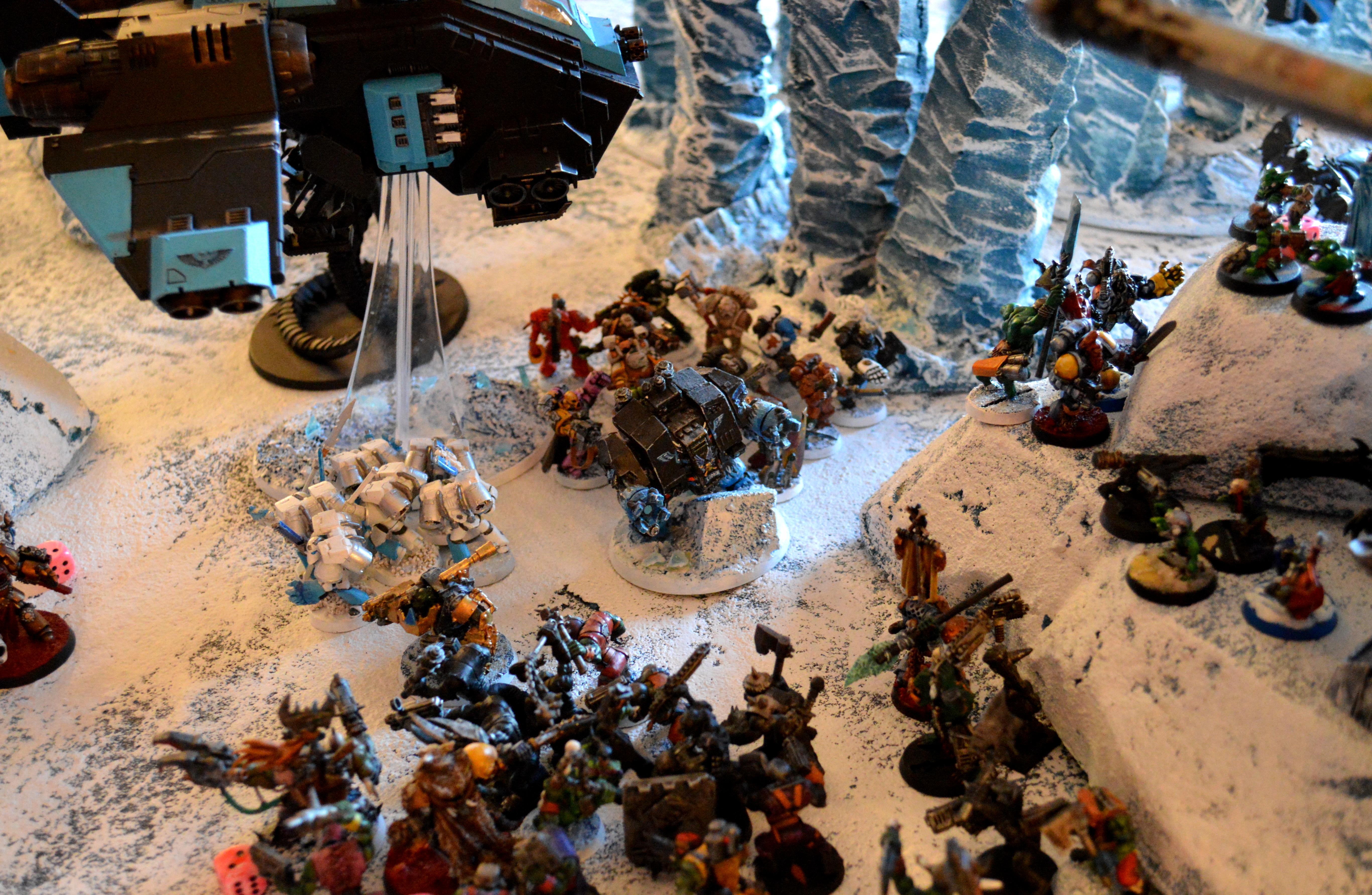 Apocalypse, Ice Angels, Ice Terrain, Orks, Space Marines, Space Wolves, Stompa, Tyranids, Warhammer 40,000