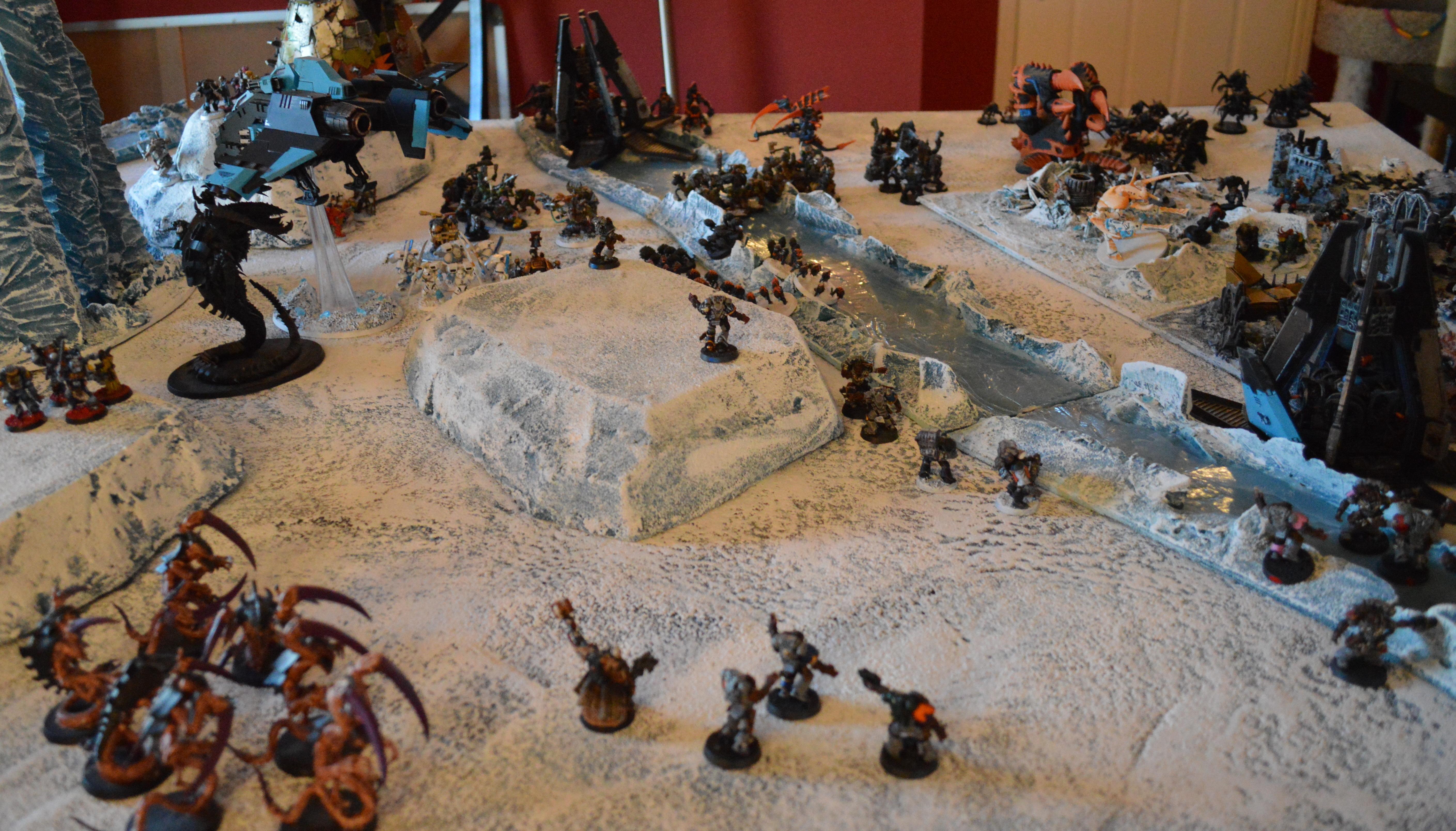 Apocalypse, Ice Angels, Ice Terrain, Orks, Space Marines, Space Wolves, Tyranids, Warhammer 40,000