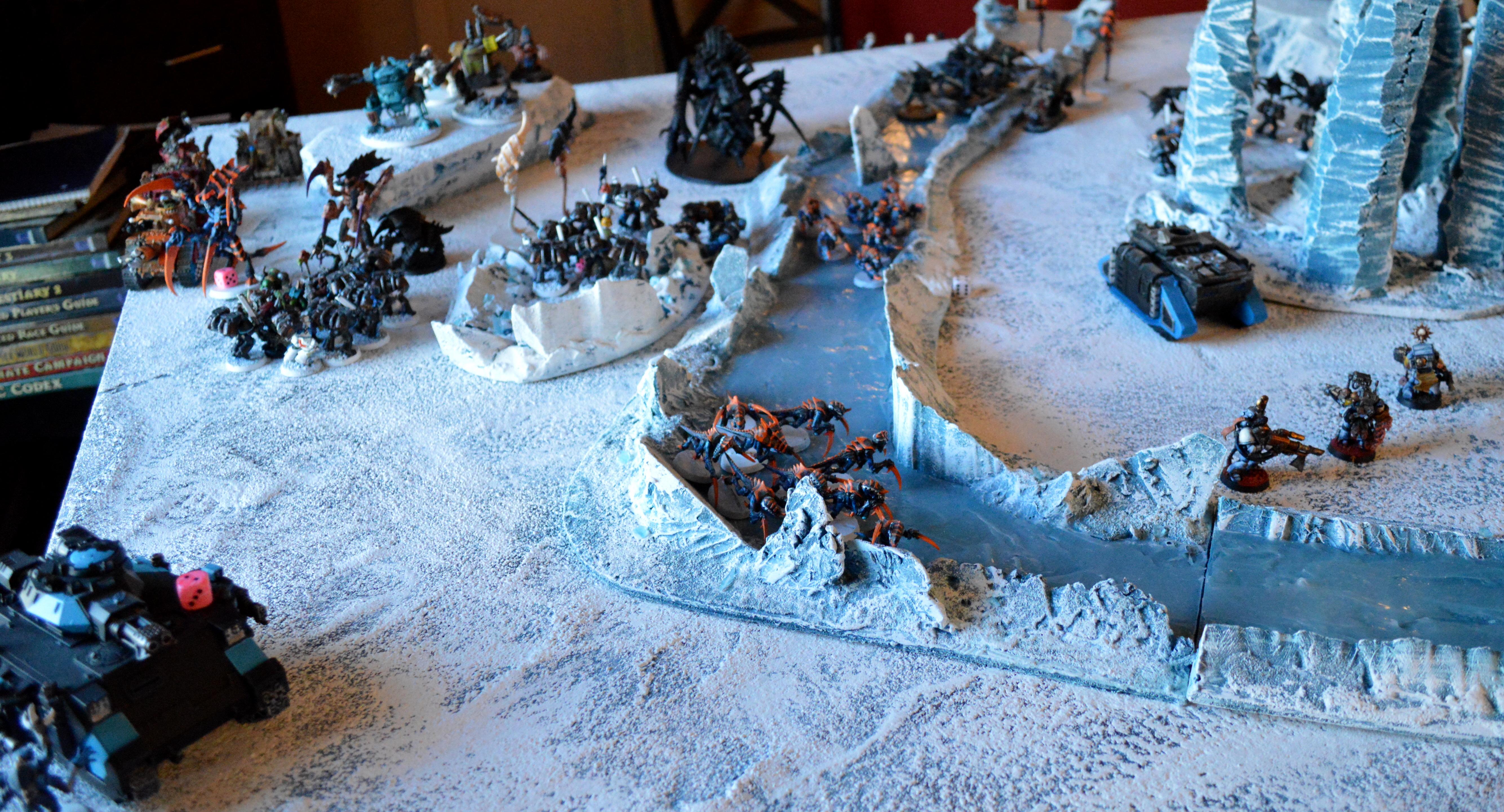 Apocalypse, Ice Angels, Ice Terrain, Orks, Space Marines, Space Wolves, Tyranids, Warhammer 40,000