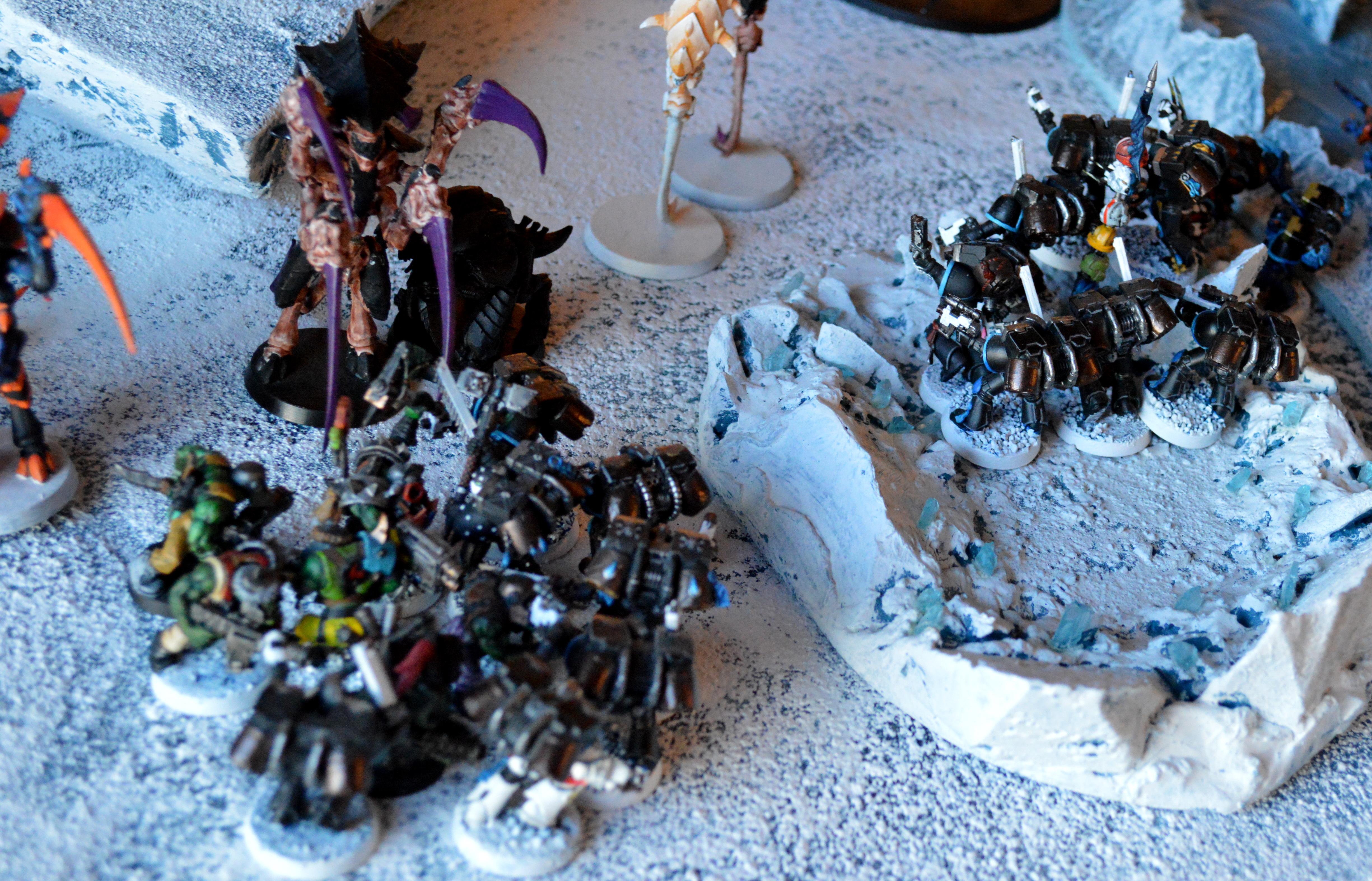 Apocalypse, Ice Angels, Ice Terrain, Orks, Space Marines, Space Wolves, Tyranids, Warhammer 40,000