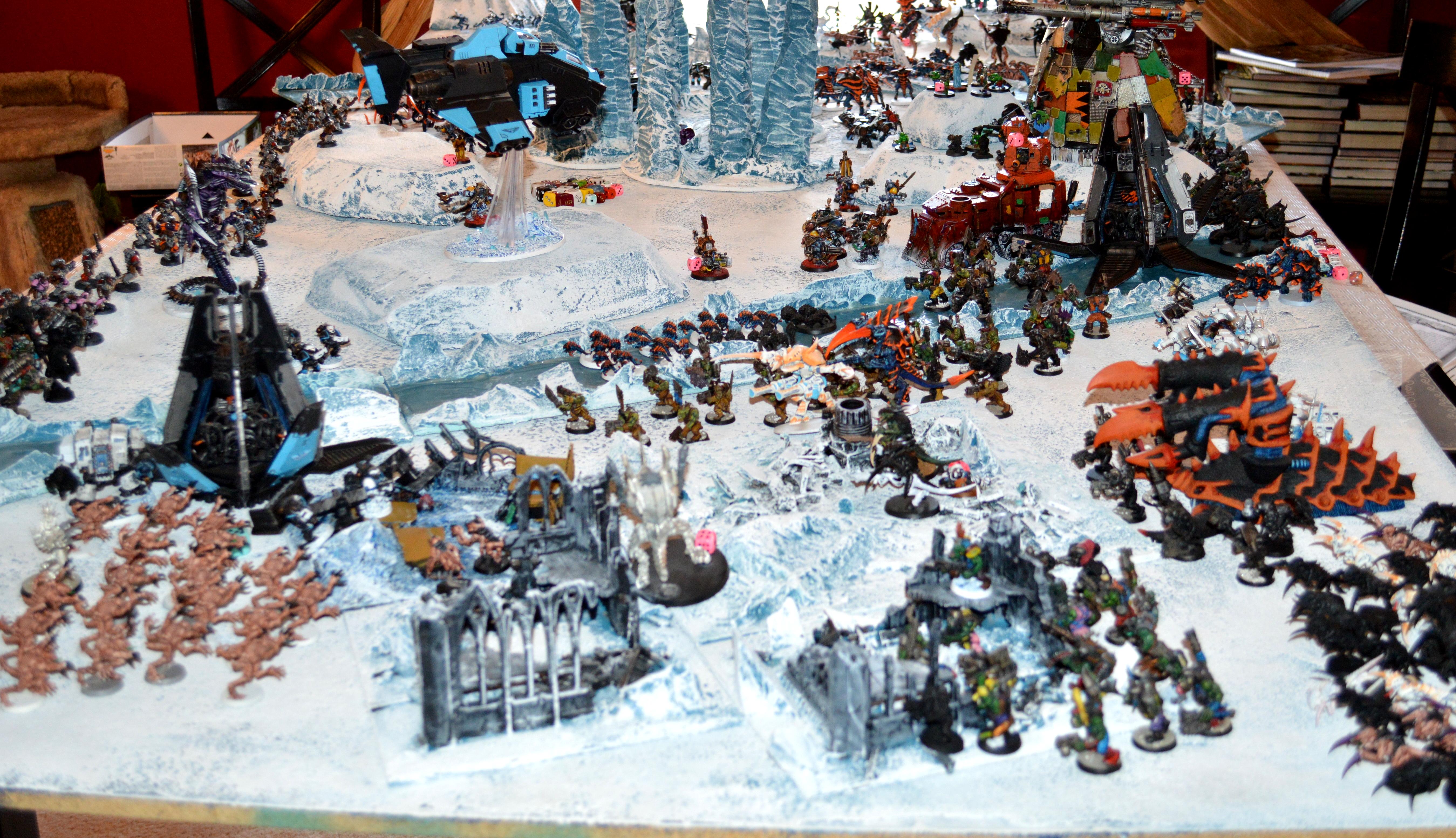 Apocalypse, Ice Angels, Ice Terrain, Orks, Space Marines, Space Wolves, Tyranids, Warhammer 40,000