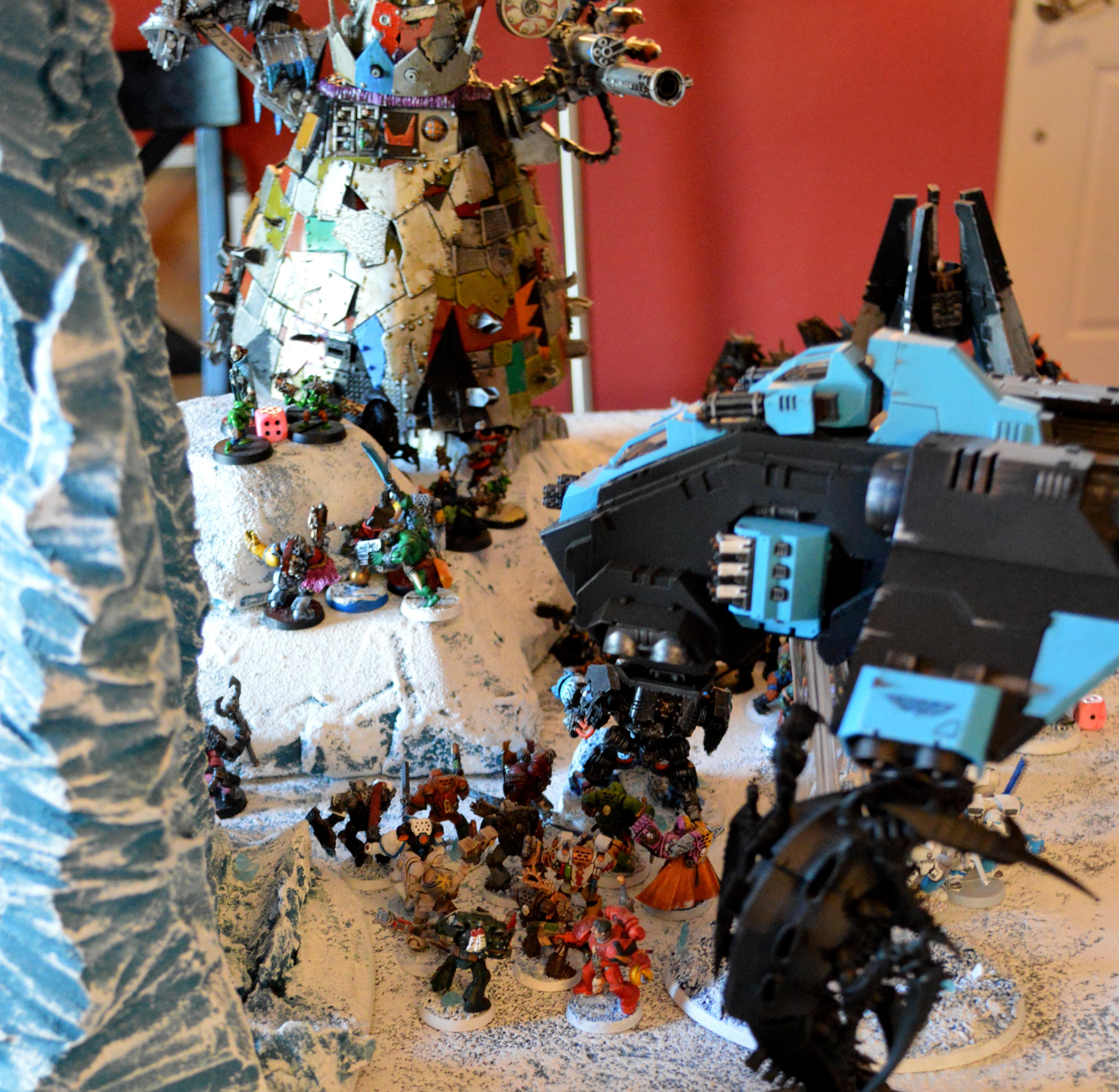Apocalypse, Ice Angels, Ice Terrain, Orks, Space Marines, Space Wolves, Tyranids, Warhammer 40,000