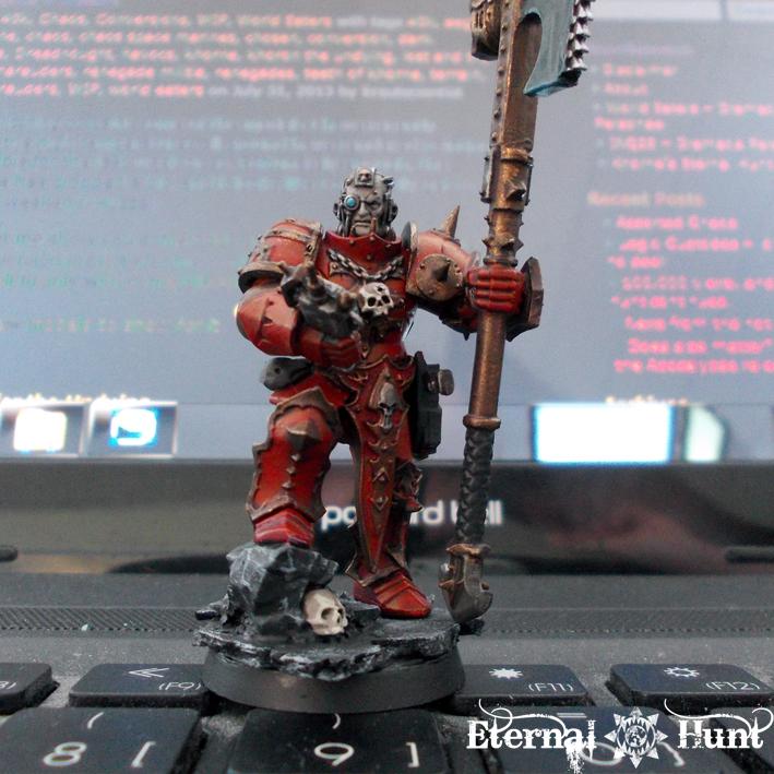 Chaos, Chaos Lord, Chaos Space Marines, Conversion, Huntmaster, Khorne, Khorne's Eternal Hunt, Kitbash, Pip, Tech Marine, Warhammer 40,000, Warpsmith, Work In Progress, World Eaters