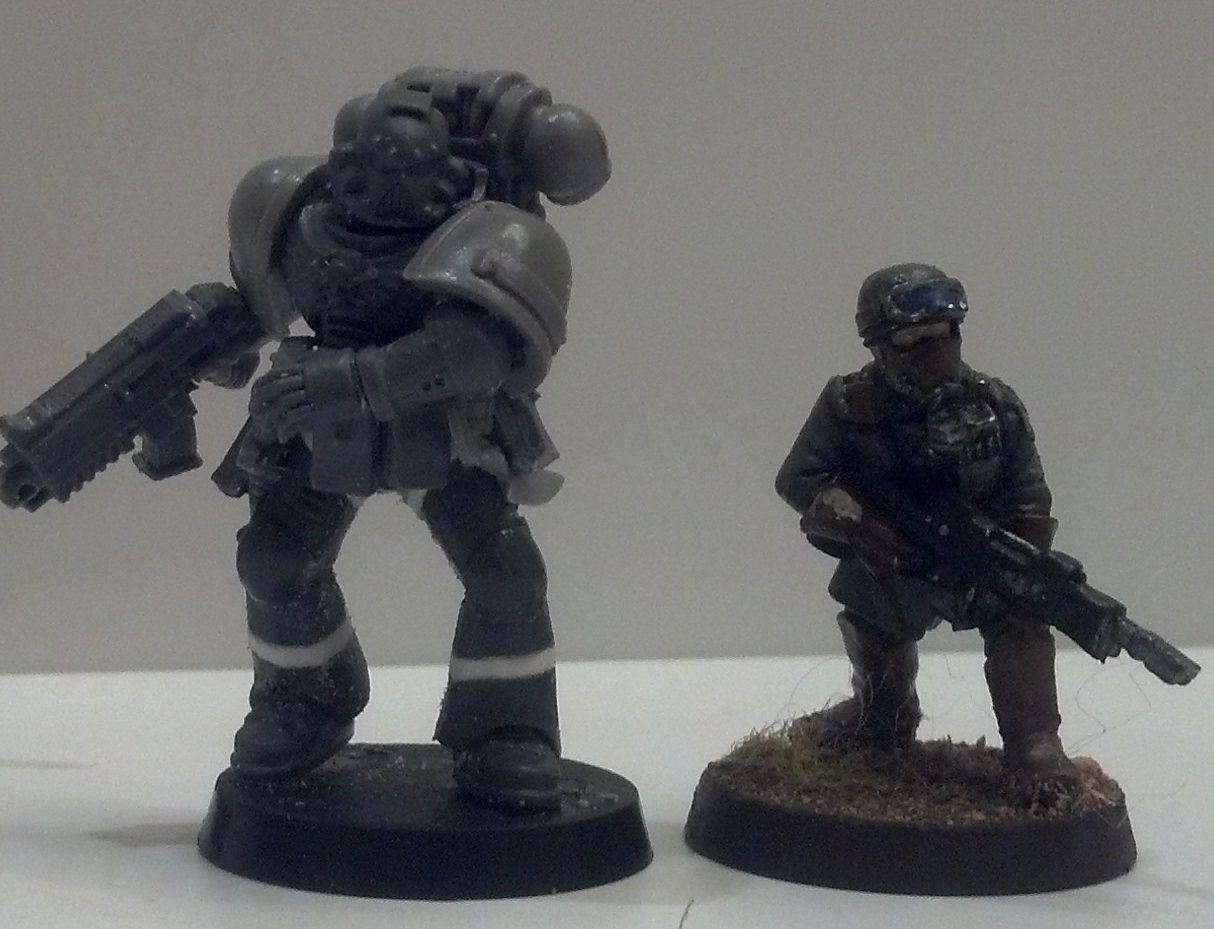 Conversion, Dynamic, Posing, Space Marines, Steel Legion, Tall Scale, True Scale
