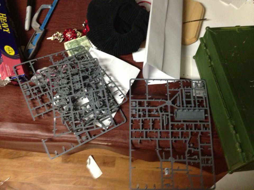 Multilasers and a lascannon will play the role of the 3 twin-linked lascannons.  I found 6 of them :]