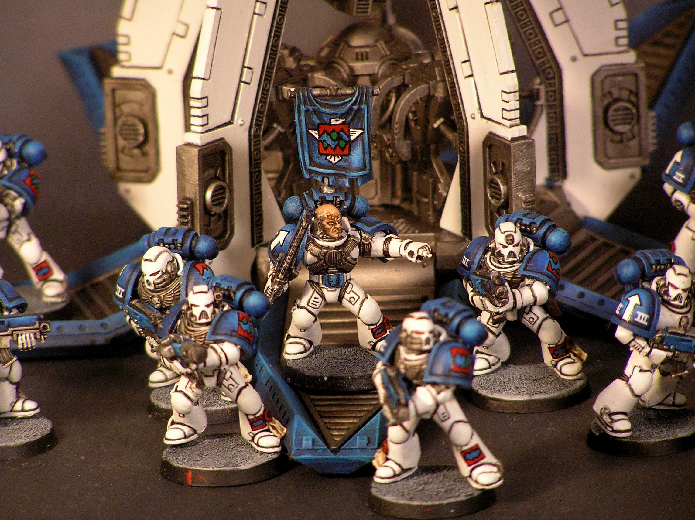 Blue, Space Marines, White