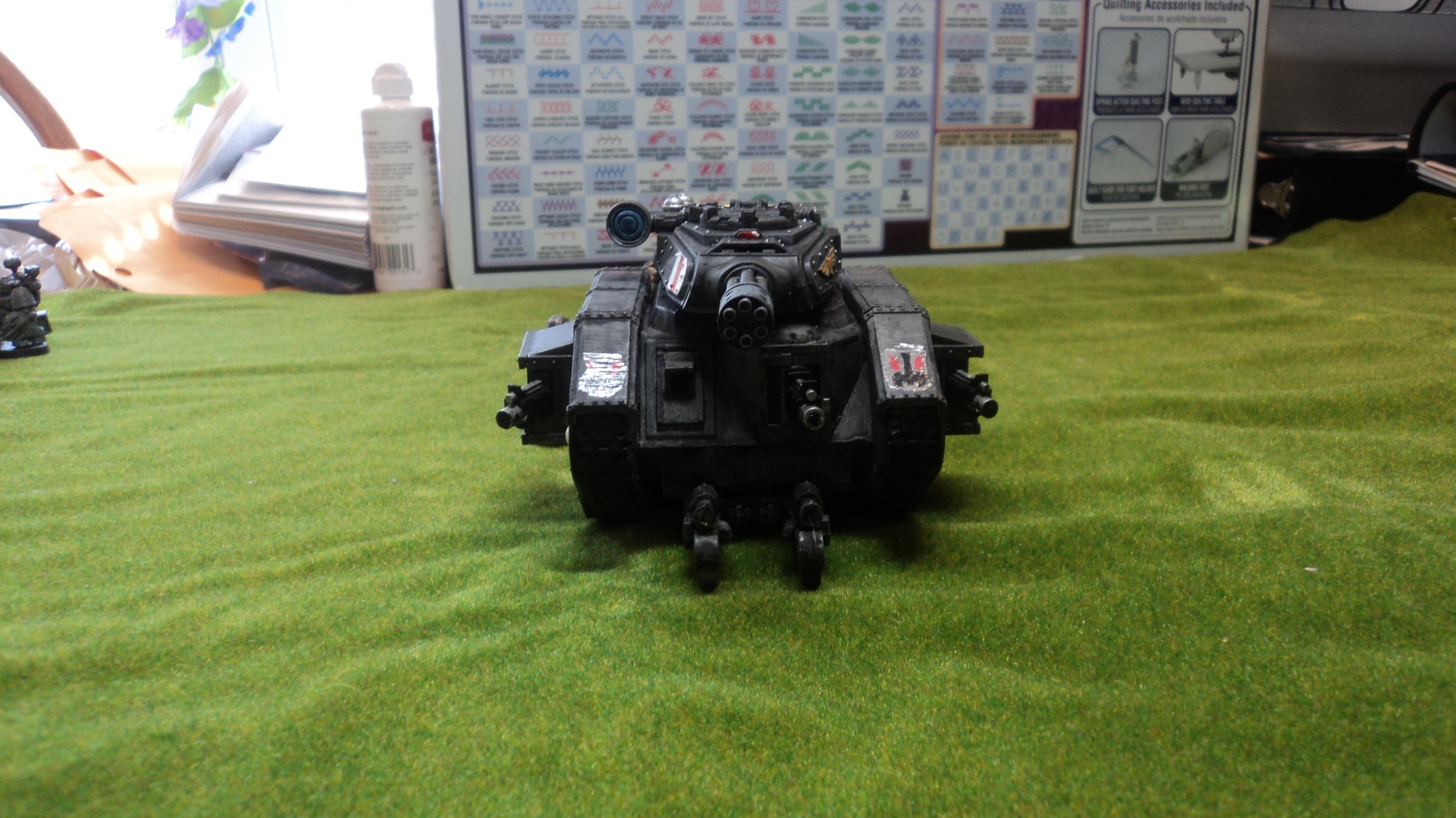 Front view of tank with PFG behind it