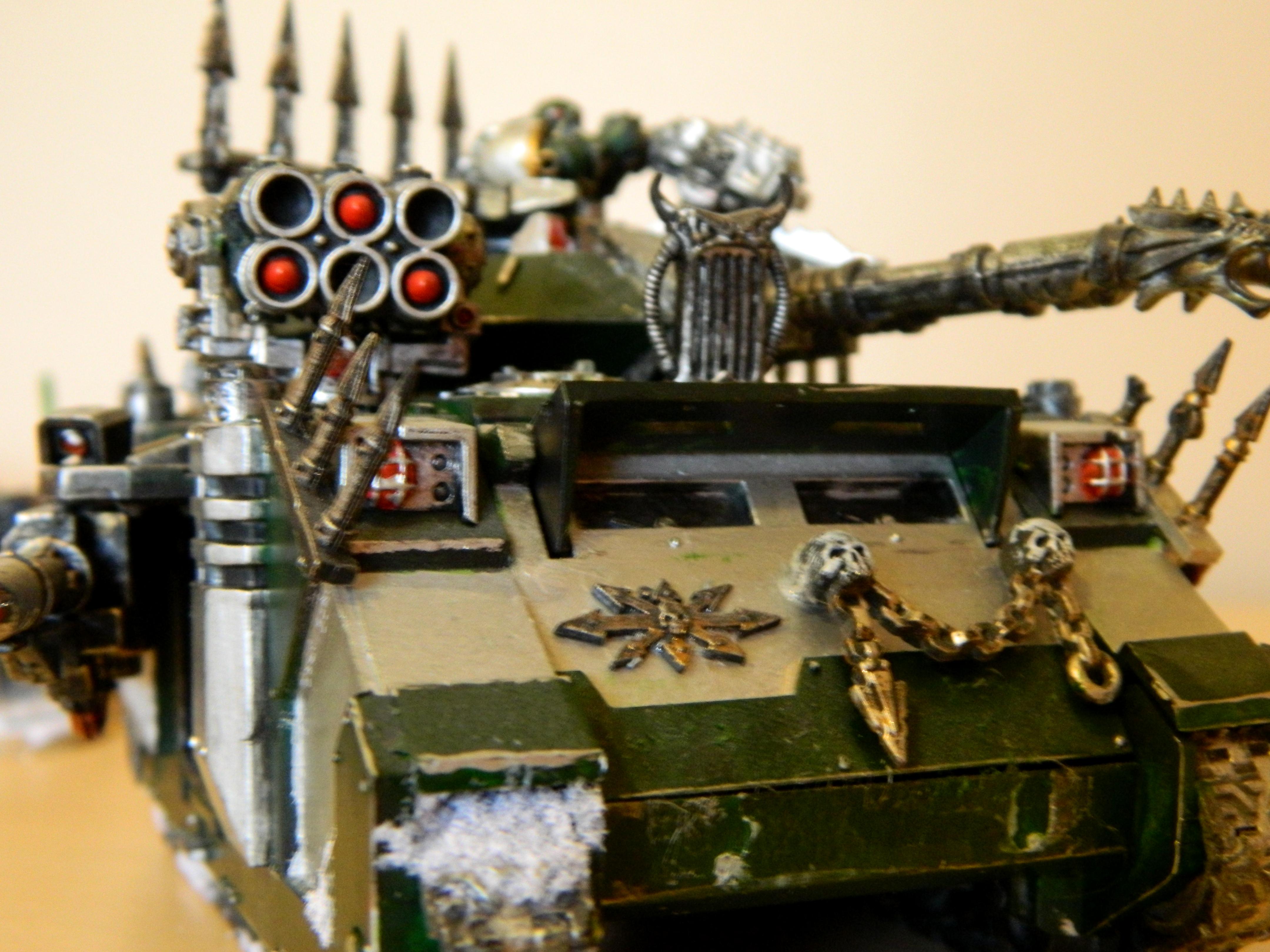Alpha, Chaos, Chaos Space Marines, Green, Gun, Predator, Snow, Tank
