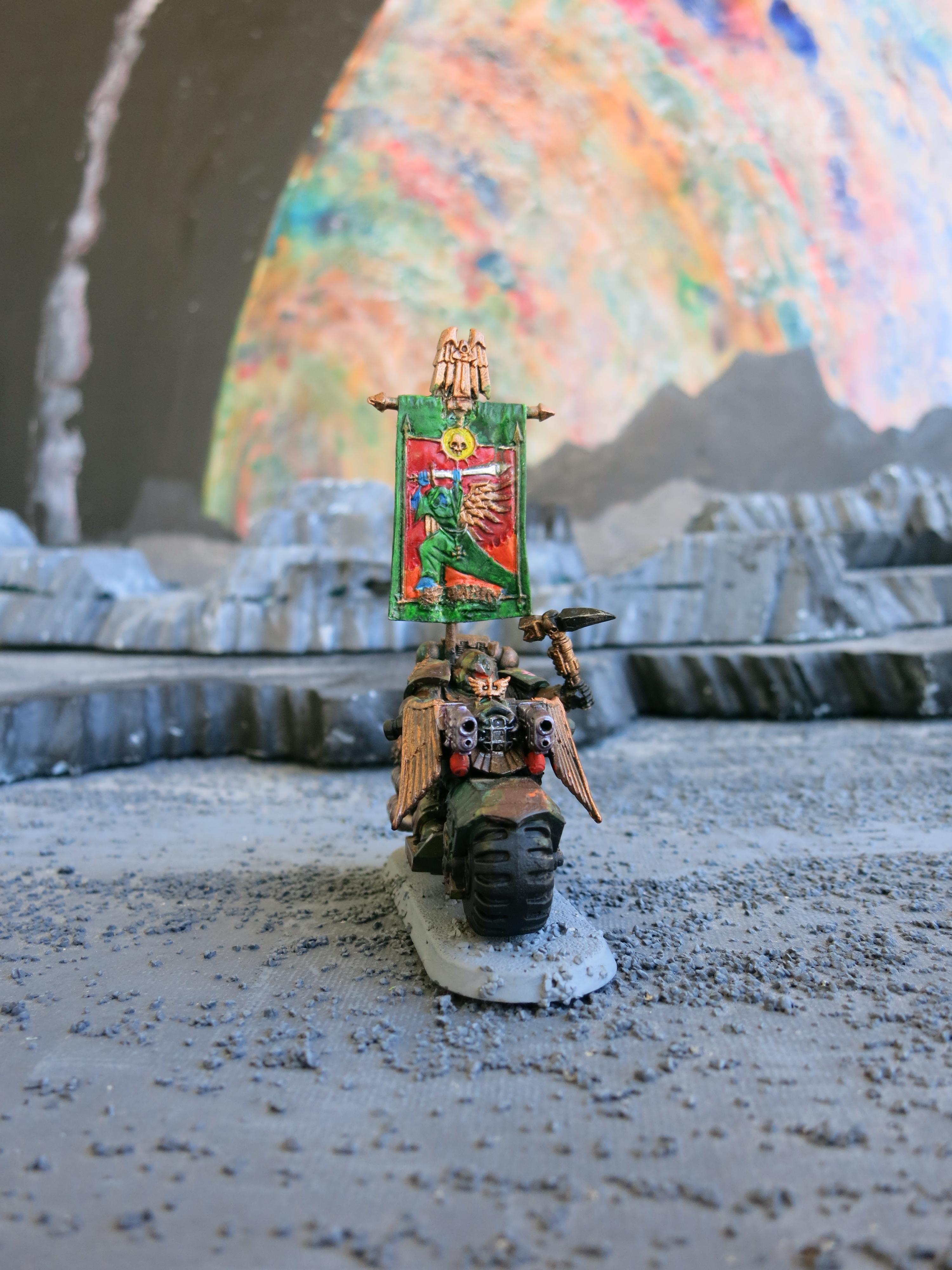 Bike, Camouflage, Dark Angels, Ravenwing, Ravenwing Command Squad, Space Marines, Standard Of Devastation