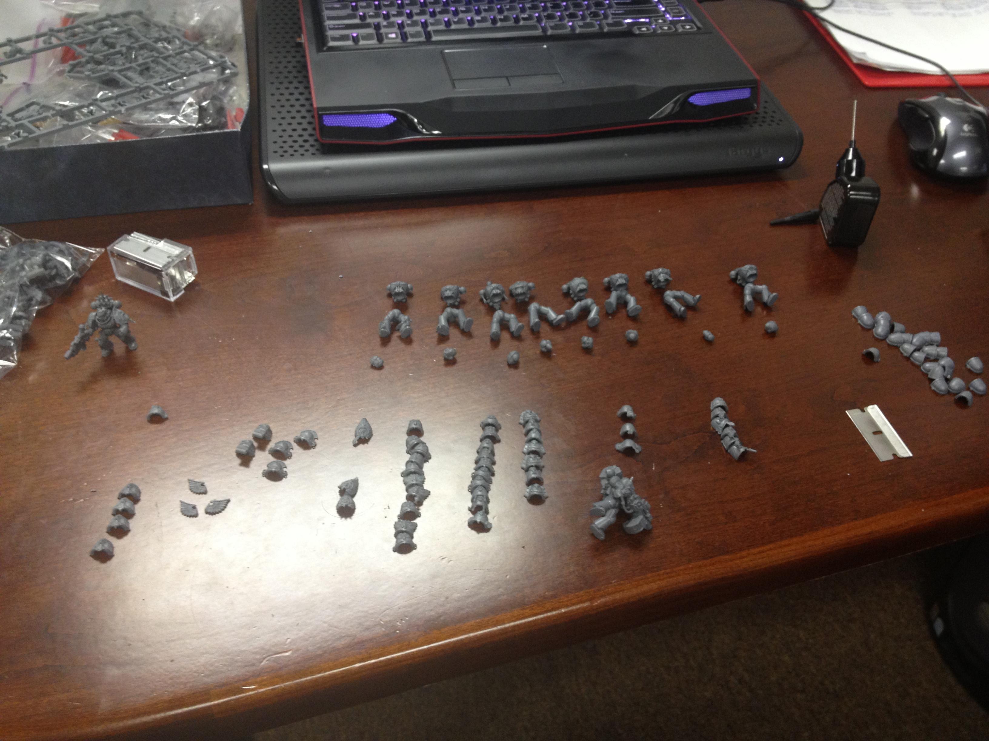 I picked up the new tactical marine box and got started right away kit bashing