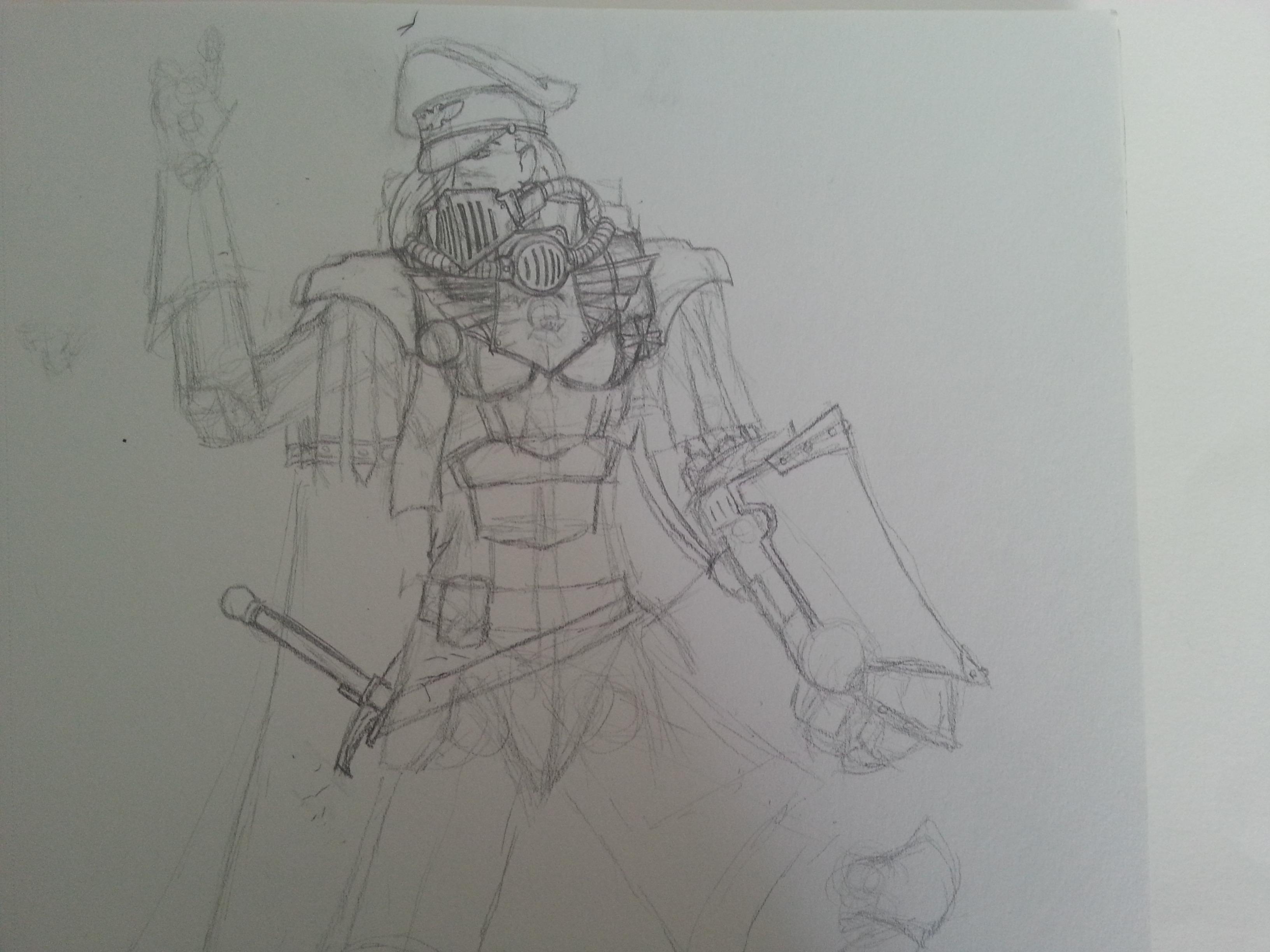 Concept, Drawing, Imperial Guard, Work In Progress