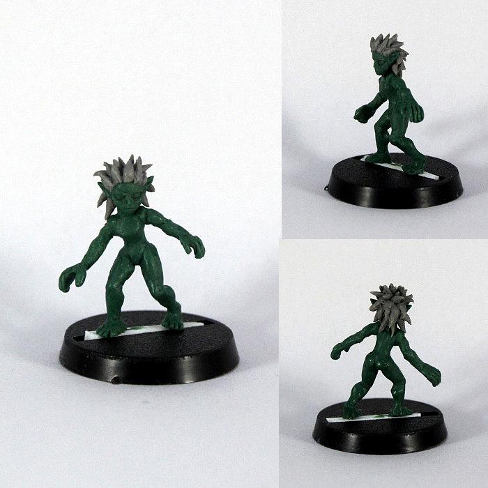 Big Eyes, Dungeons And Dragons, Ex Manus, Fairy, Female, Fey, Figurine, Green, Greenstuff, Imp, Miniature, Nude, Pro-create, Roleplaying, Scratch Build, Sculpture, Spiky Hair, Sprite, Tabletop Games, Un-painted, Unclothed, Wisp