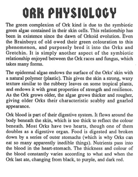 Ork Physiology