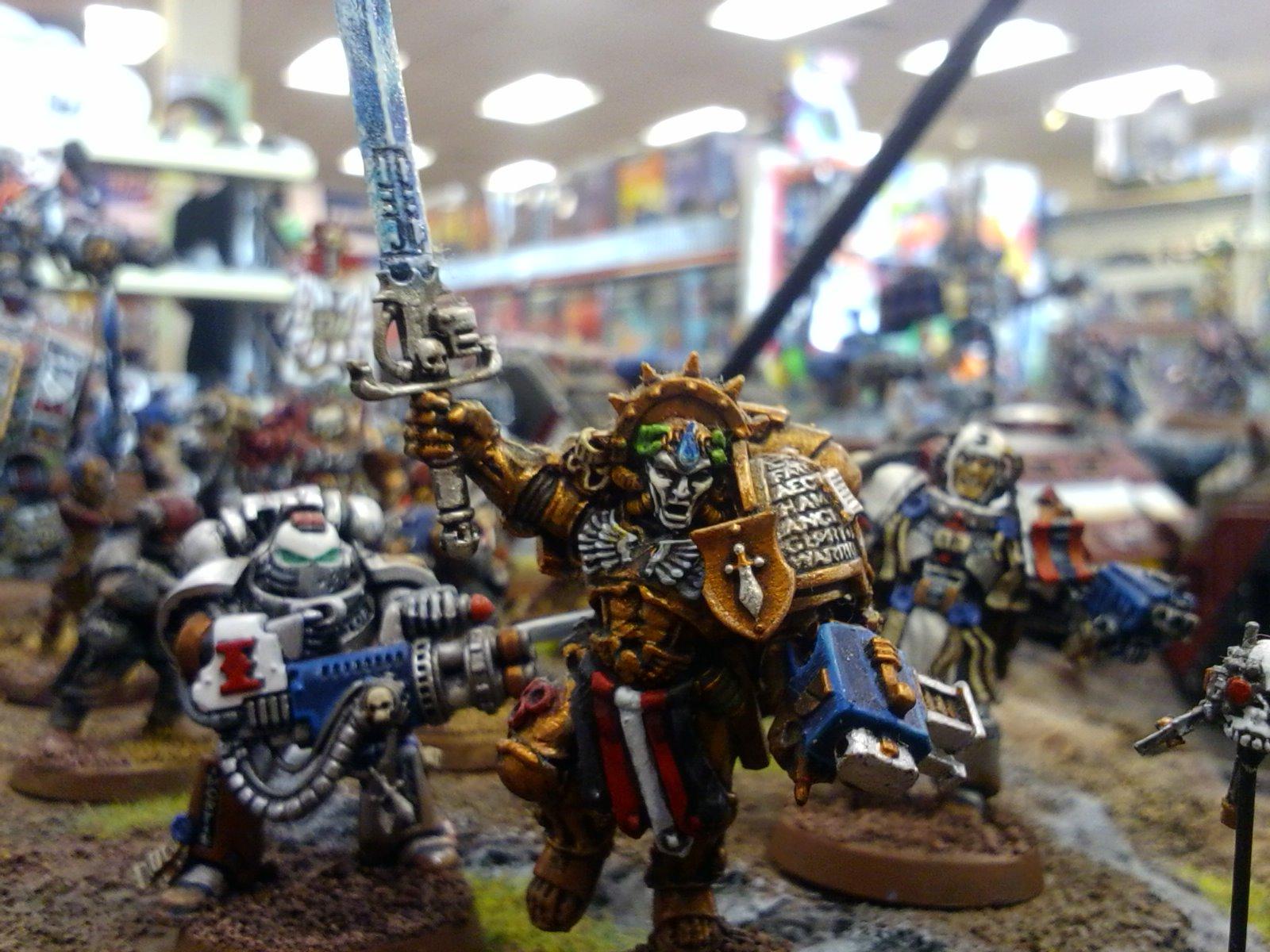 brotherhood champion with purifiers, 3 daemon hammers gonna switch the psil out for psycannon