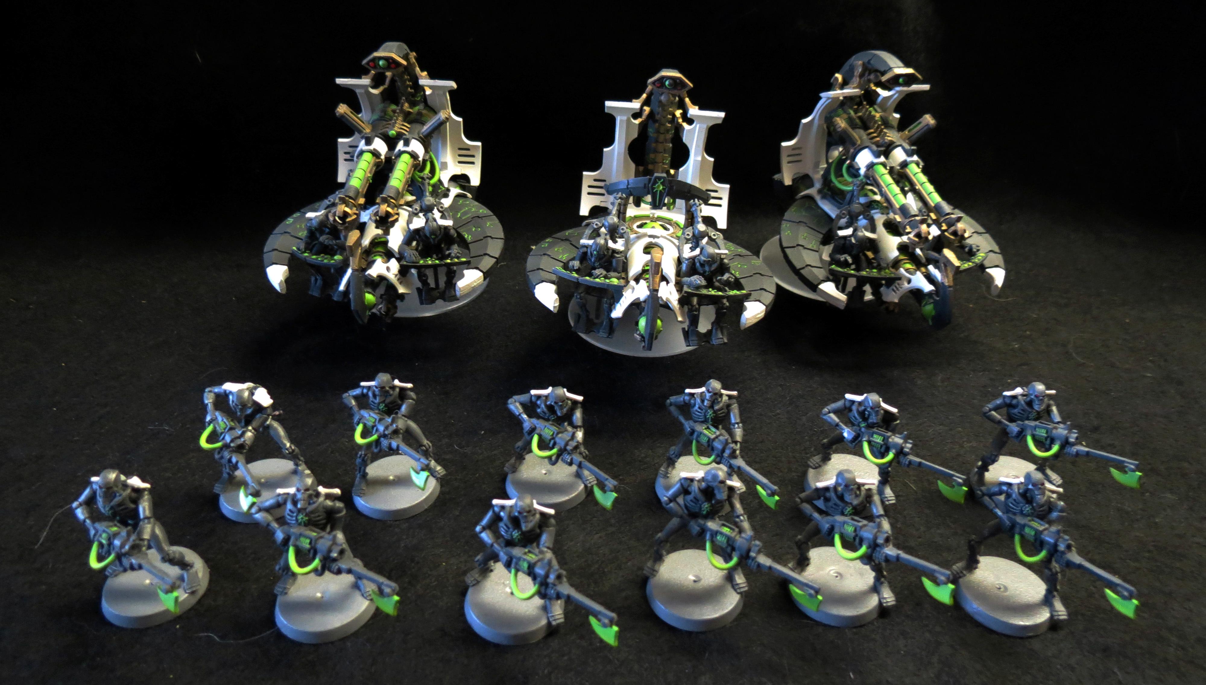 Necrons, Finished barges w/warriors