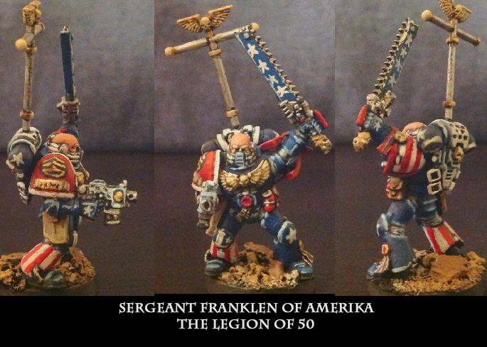 America, Chapter, Imperial Guard, Sergeant, Space Marines, Warhammer 40,000, Warhammer Fantasy