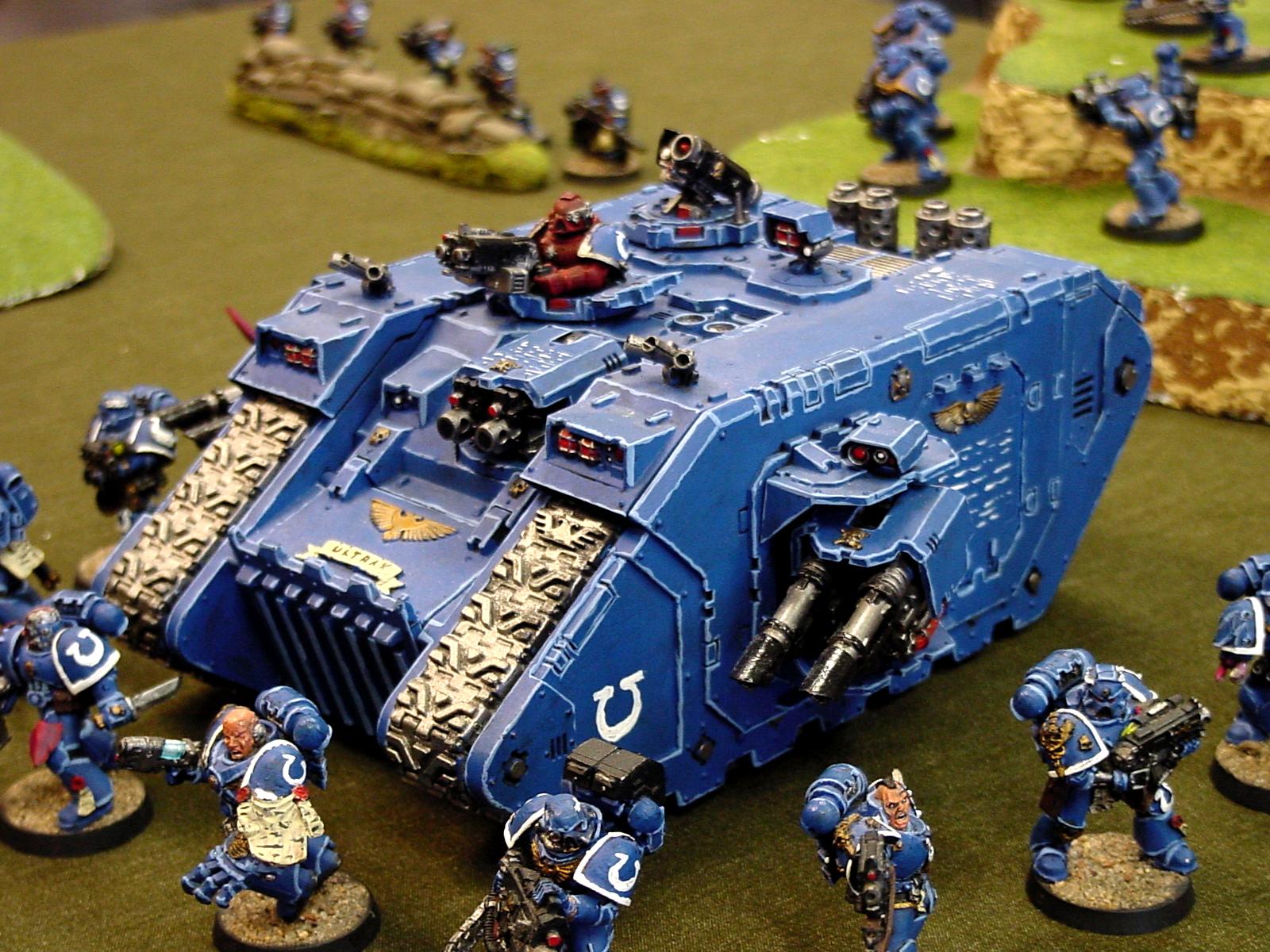 Conversion, Custom, Hard Edge Highlighting, Land Raider, Space Marines, Tyranic War Veterans, Ultramarines, Warhammer 40,000