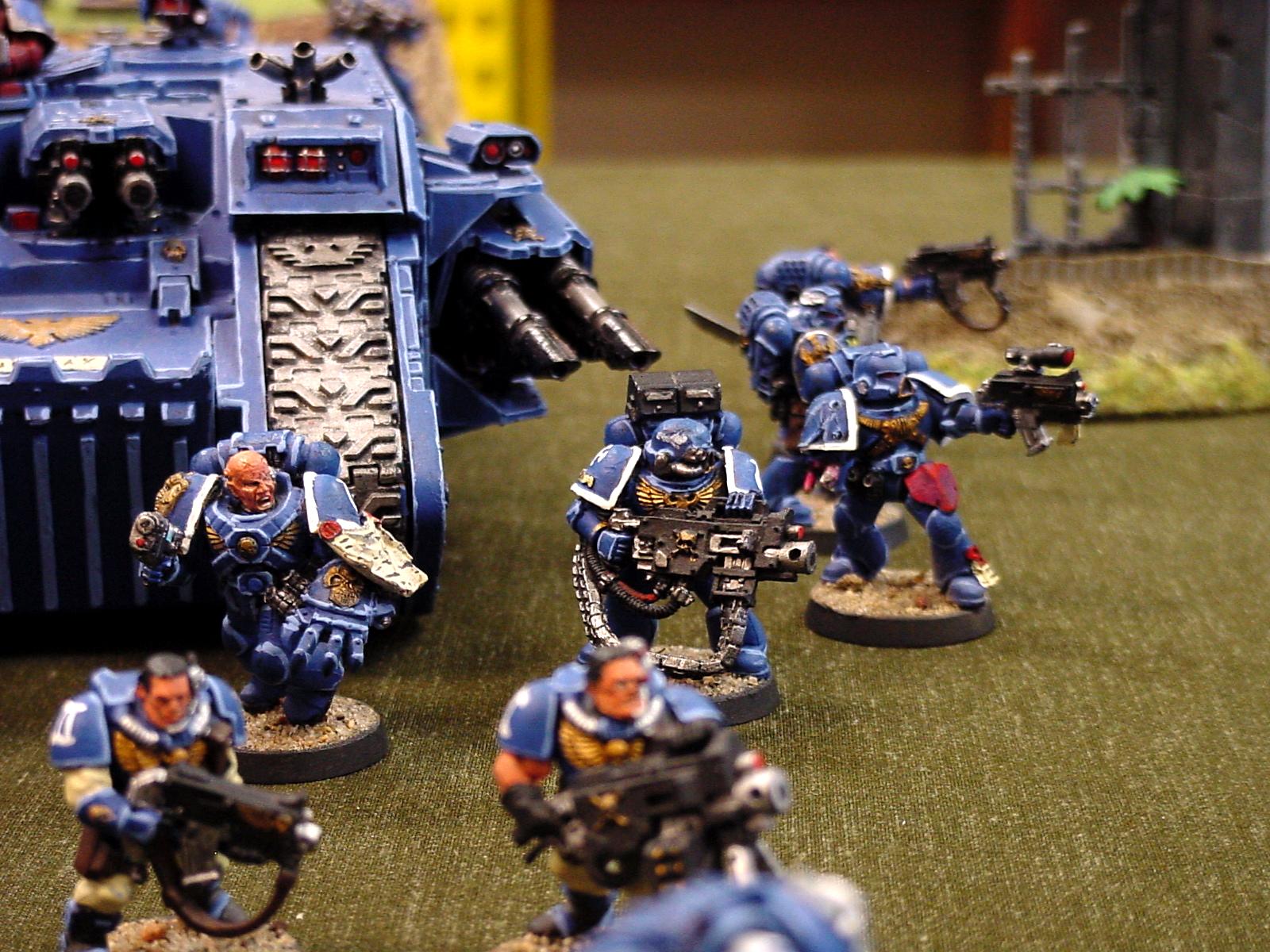 Conversion, Custom, Hard Edge Highlighting, Land Raider, Space Marines, Tyranic War Veterans, Ultramarines, Warhammer 40,000