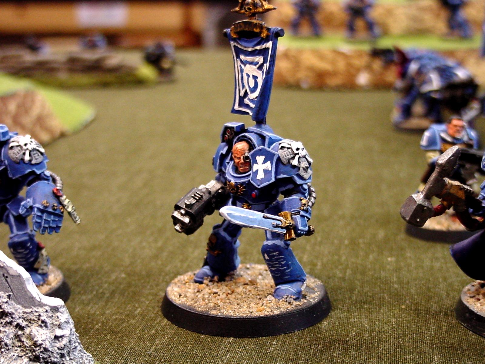 Conversion, Custom, Hard Edge Highlighting, Power Sword, Space Marines, Terminator Armor, Ultramarines, Veteran Sergeant, Warhammer 40,000