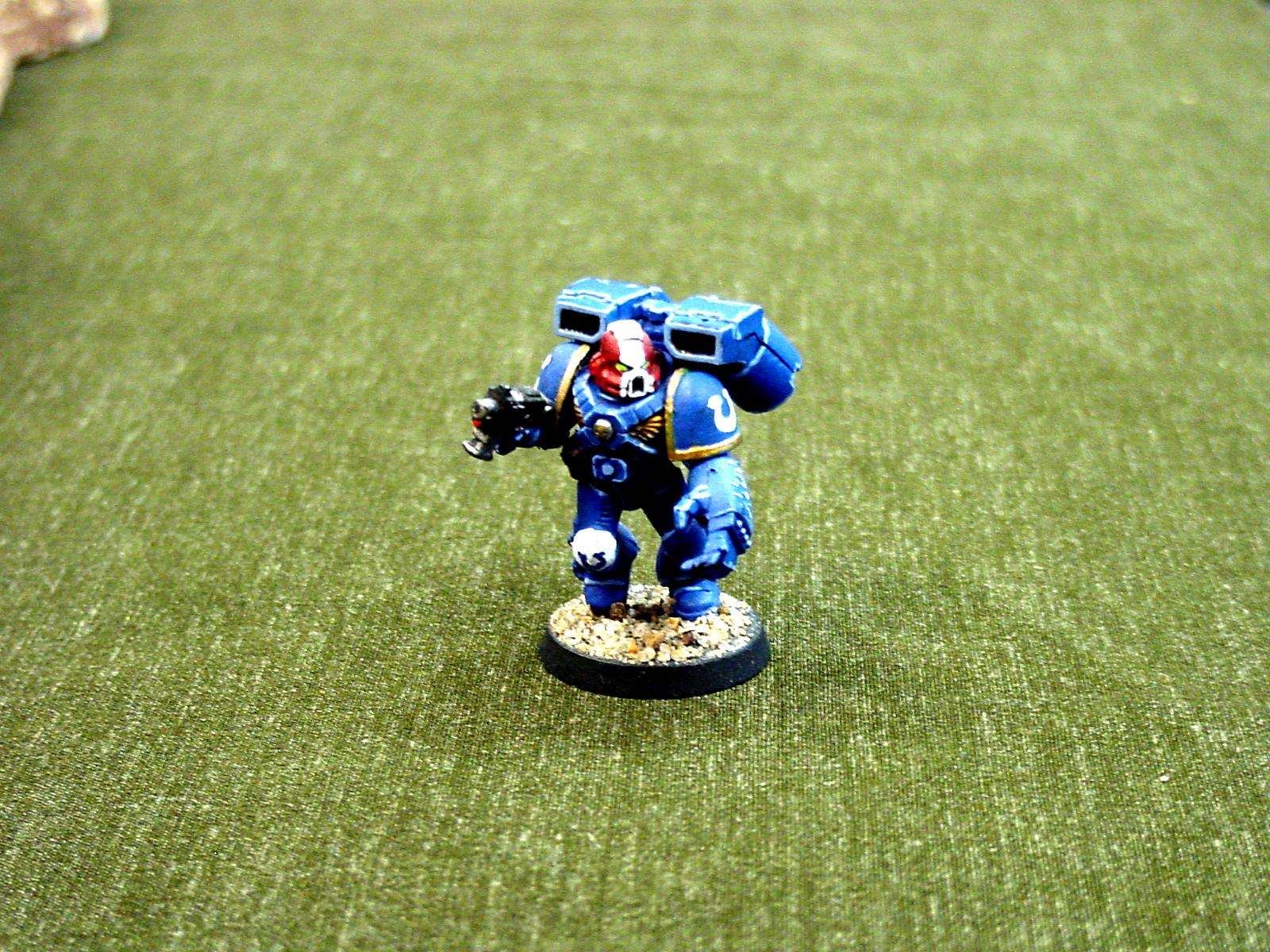 Assault Marines, Conversion, Custom, Hard Edge Highlighting, Power Fist, Space Marines, Ultramarines, Veteran Sergeant, Warhammer 40,000