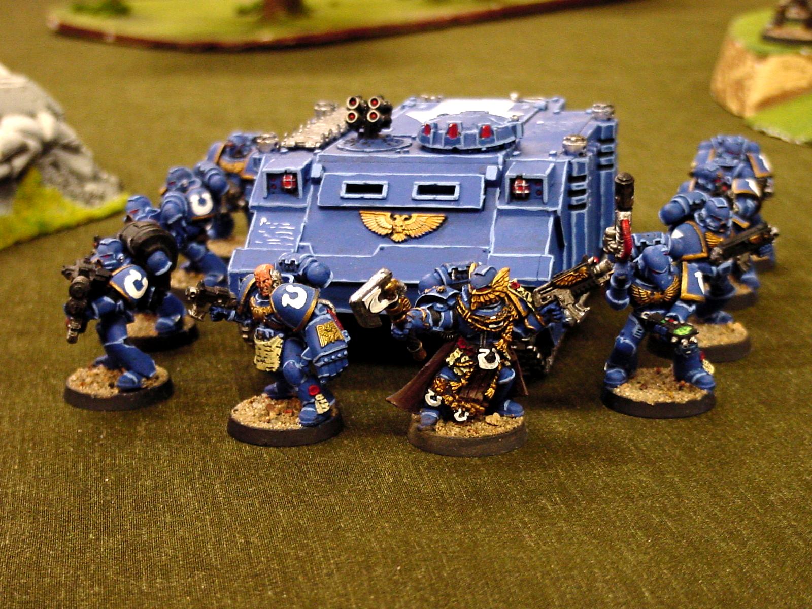 Meltagun, Rhino, Space Marines, Tactical Squad, Ultramarines, Warhammer 40,000