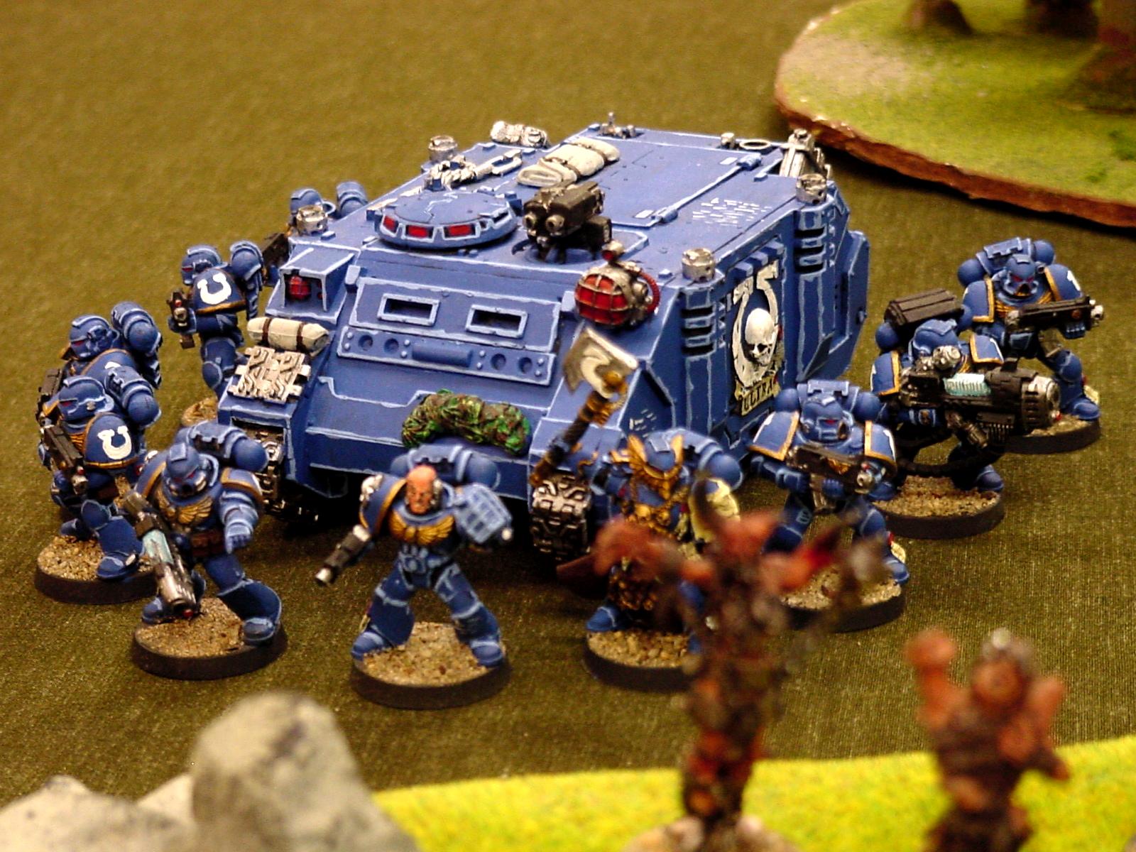 Plasma Cannon, Plasma Gun, Rhino, Space Marines, Tactical Squad, Ultramarines, Warhammer 40,000