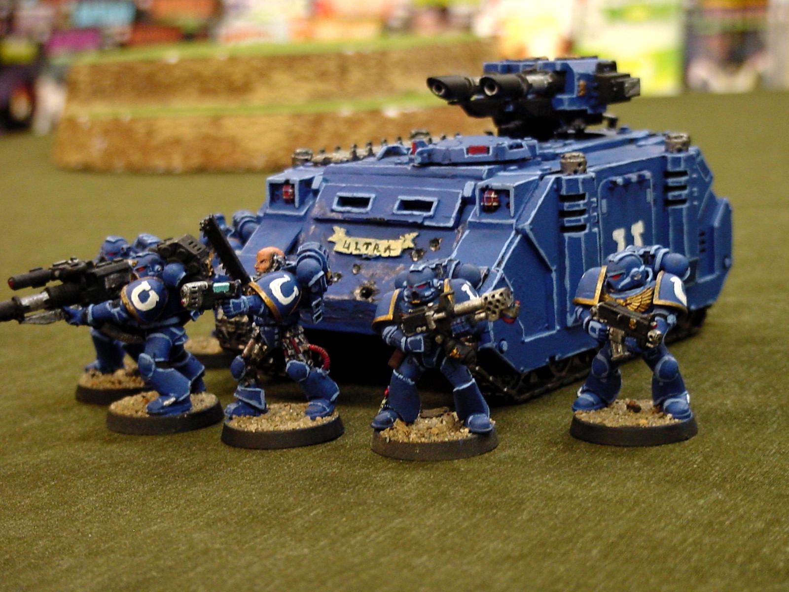 Flamer, Lascannon, Razorback, Space Marines, Ultramarines, Warhammer 40,000
