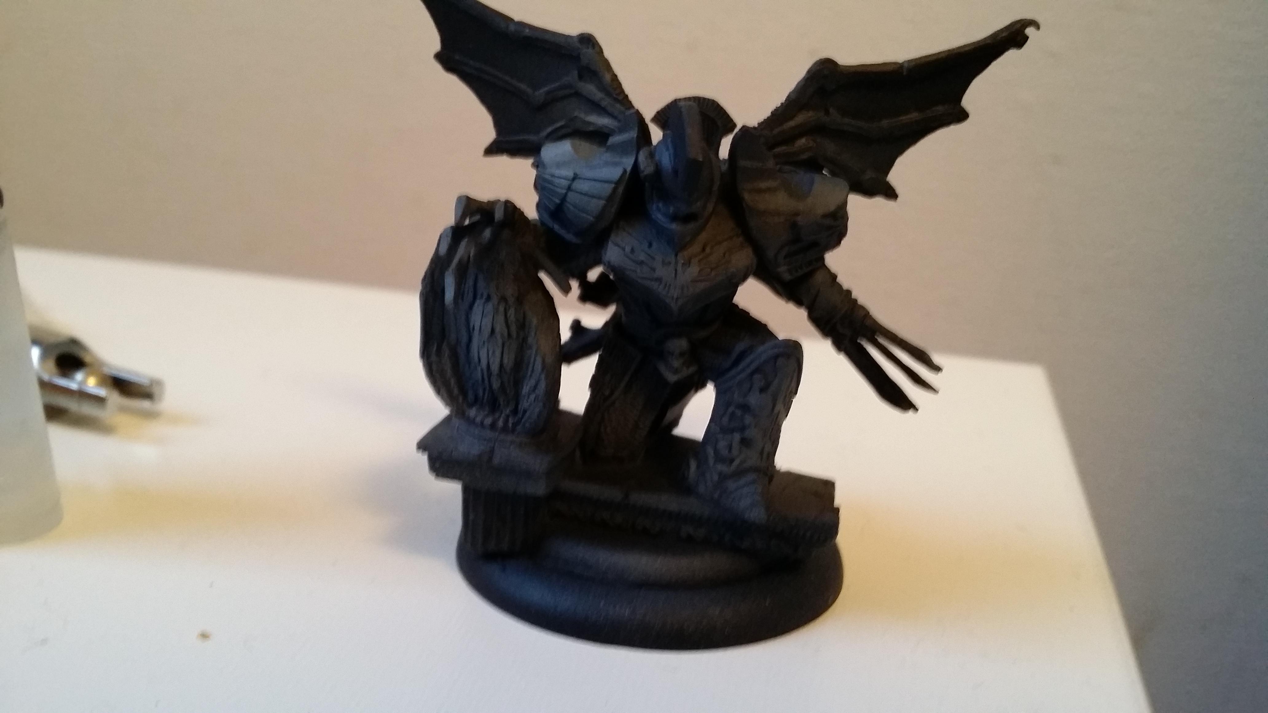 Dark Knight Base coated + Pre Highlighted, shows up better 