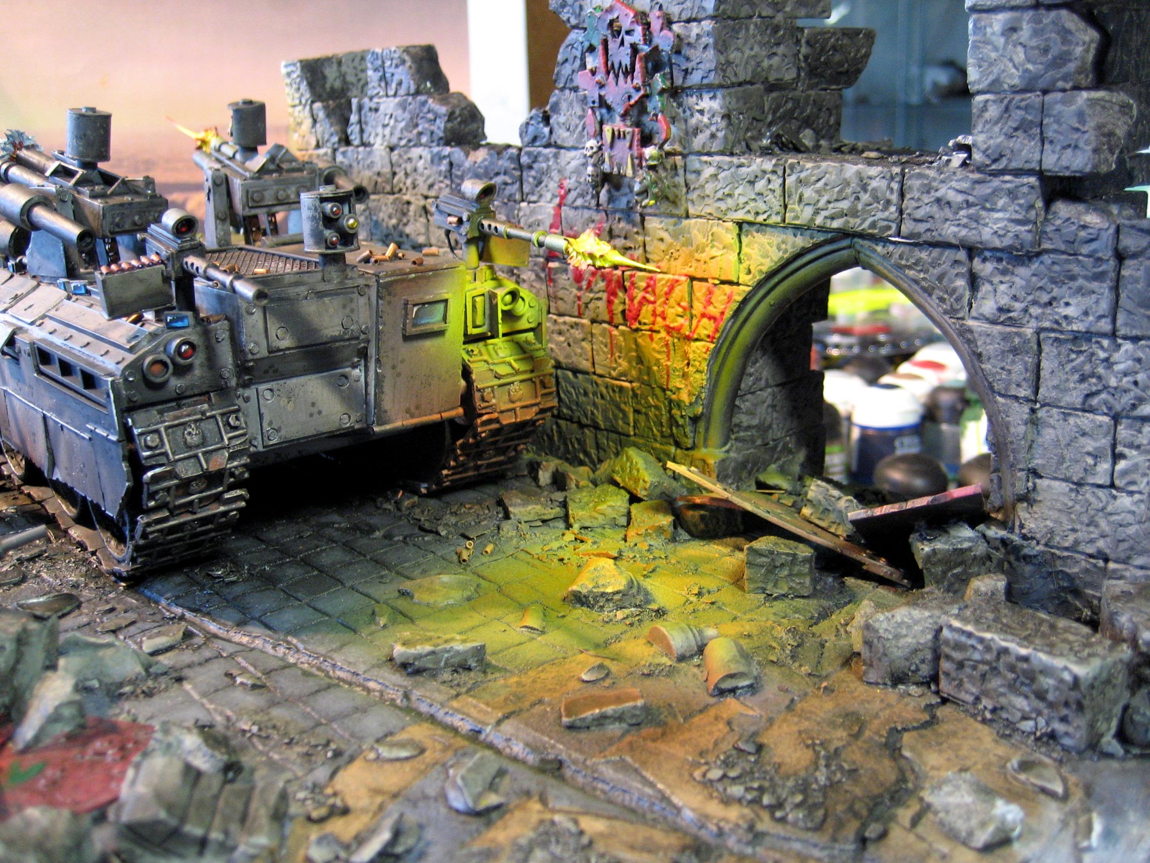 Chimera, Diarama, Imperial Guard, Orks, Warhammer 40,000