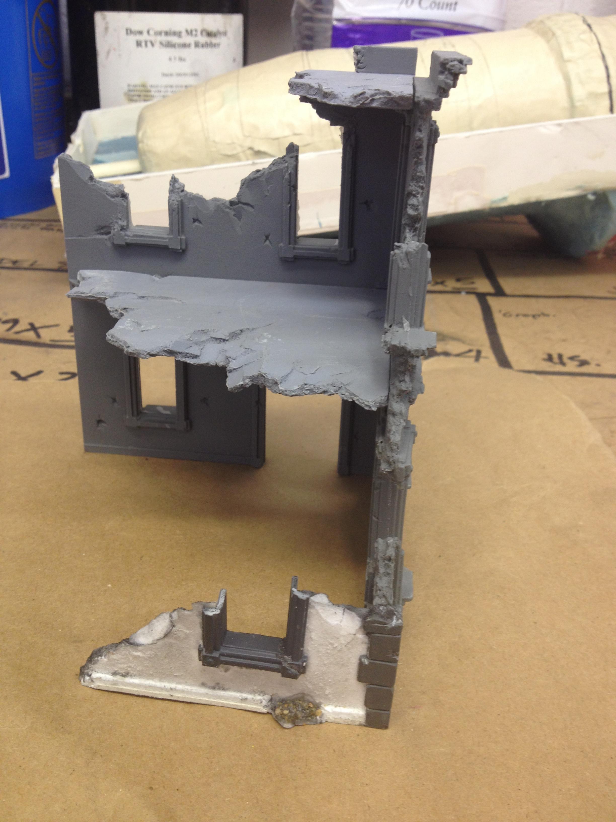 assembled with floors, small wall section attached