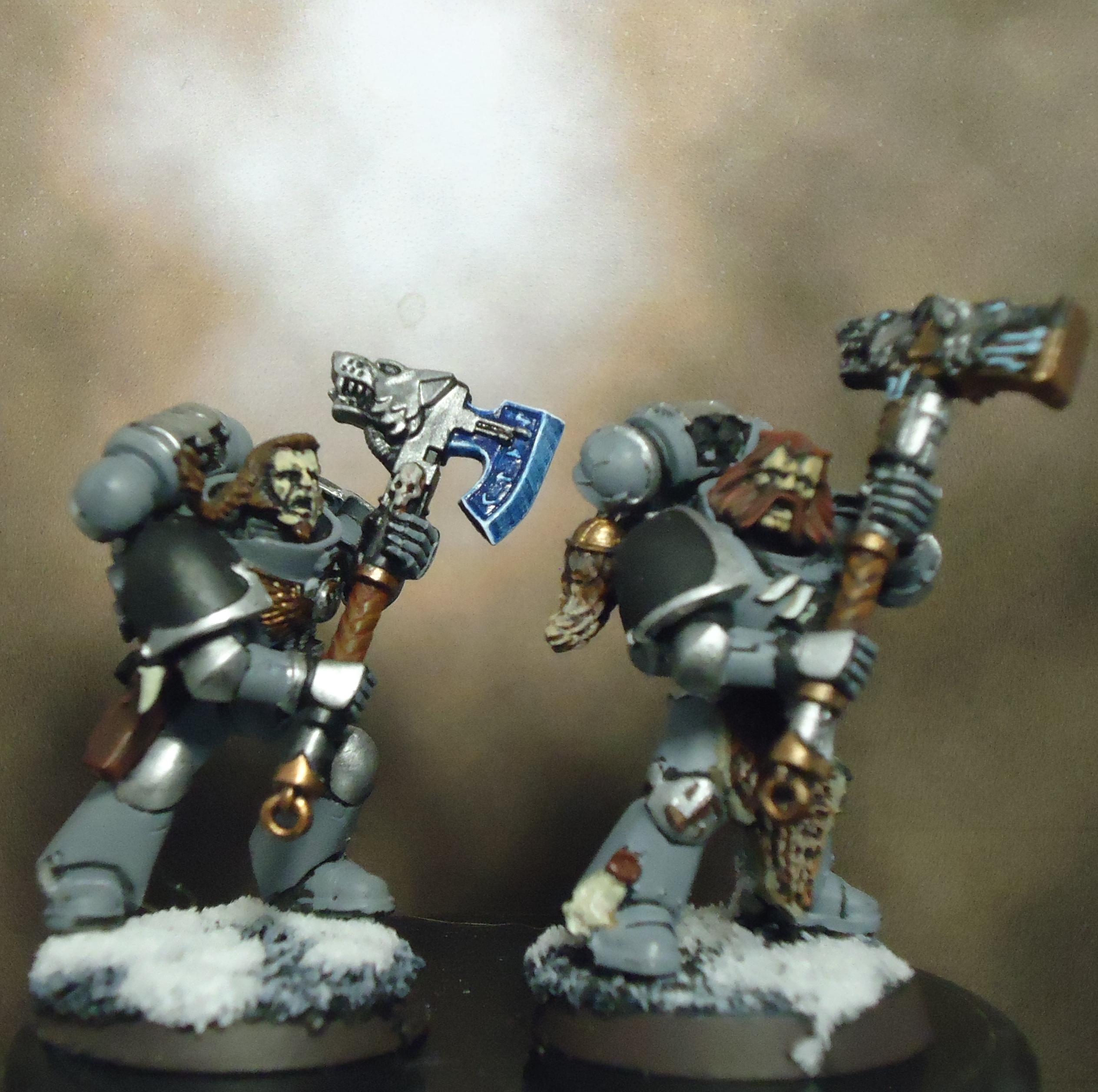 Frost Axe, Power Armor, Space Marines, Space Wolves, Thunder Hammer, Wolf Guard