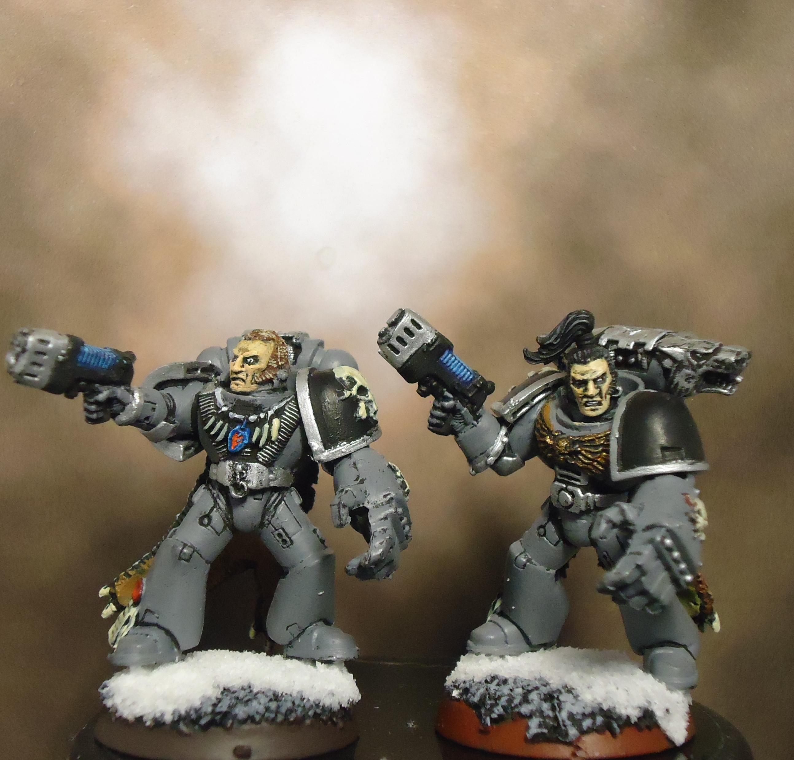Grey Hunters, Plasma Pistols, Power Armor, Power Fists, Space Marines, Space Wolves