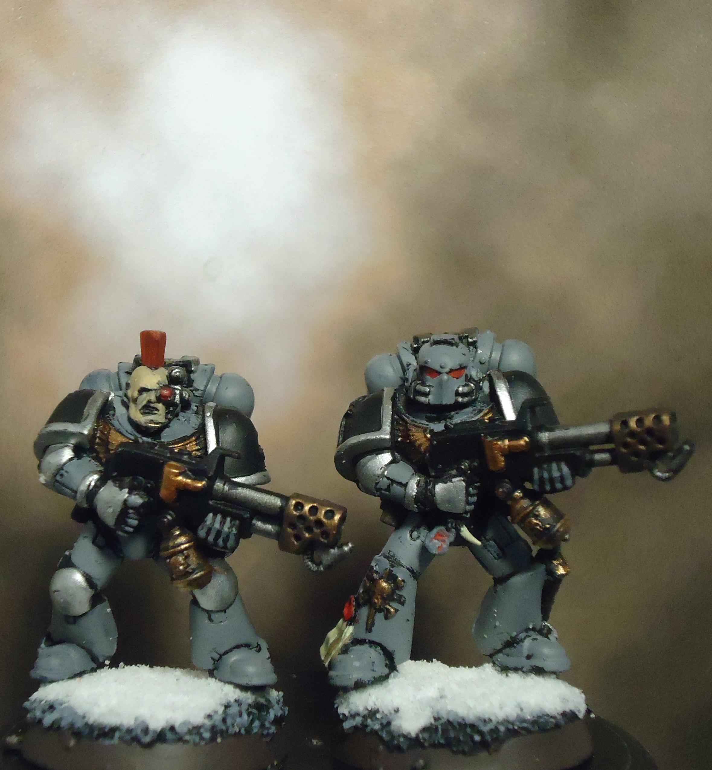 Blood Claws, Flamers, Power Armor, Space Marines, Space Wolves