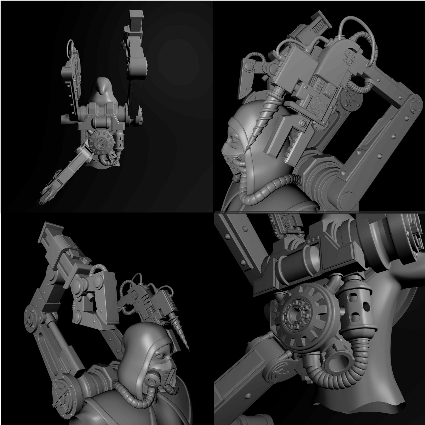 Adeptus Mechanicus, Render, Tech Priest, Work In Progress