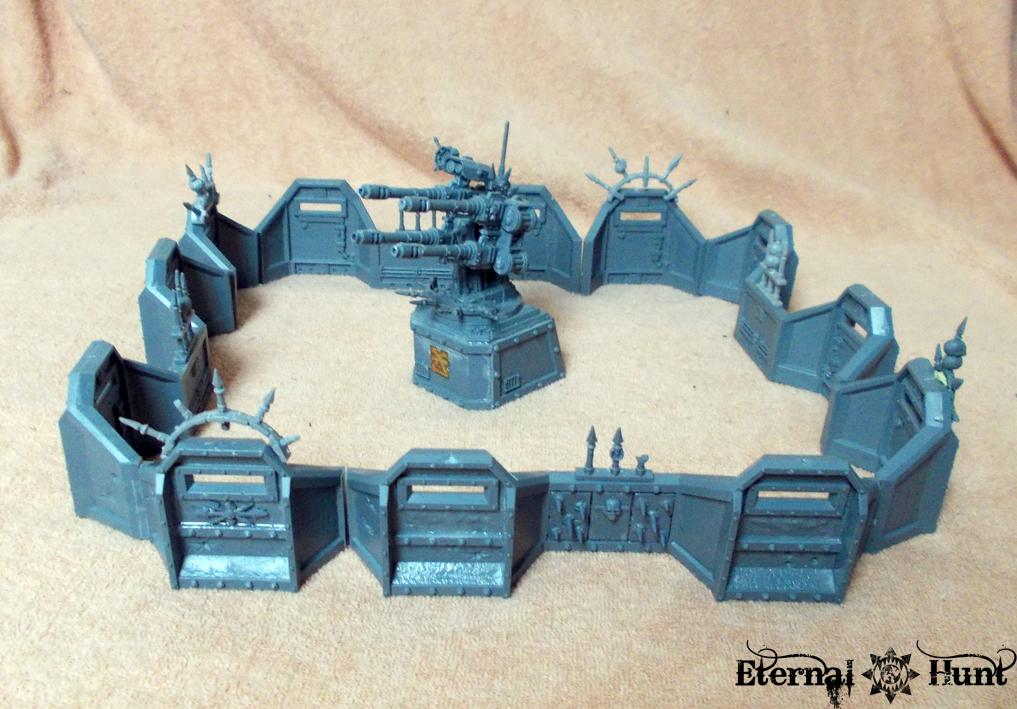 Aegis, Aegis Defense Line, Chaos, Chaos Space Marines, Conversion, Fortification, Khorne, Khorne's Eternal Hunt, Warhammer 40,000, Work In Progress, World Eaters