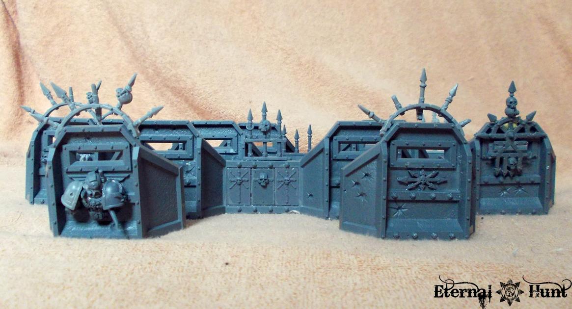 Aegis, Aegis Defense Line, Chaos, Chaos Space Marines, Conversion, Fortification, Khorne, Khorne's Eternal Hunt, Warhammer 40,000, Work In Progress, World Eaters