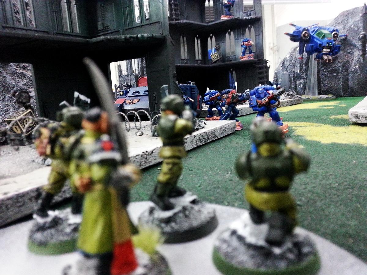 Cadians, Imperial Guard, Space Marines, Ultramarines