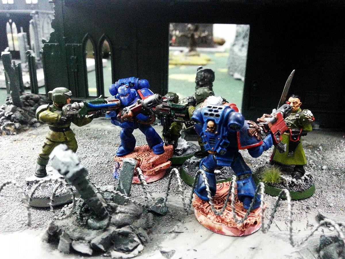 Cadians, Imperial Guard, Space Marines, Ultramarines